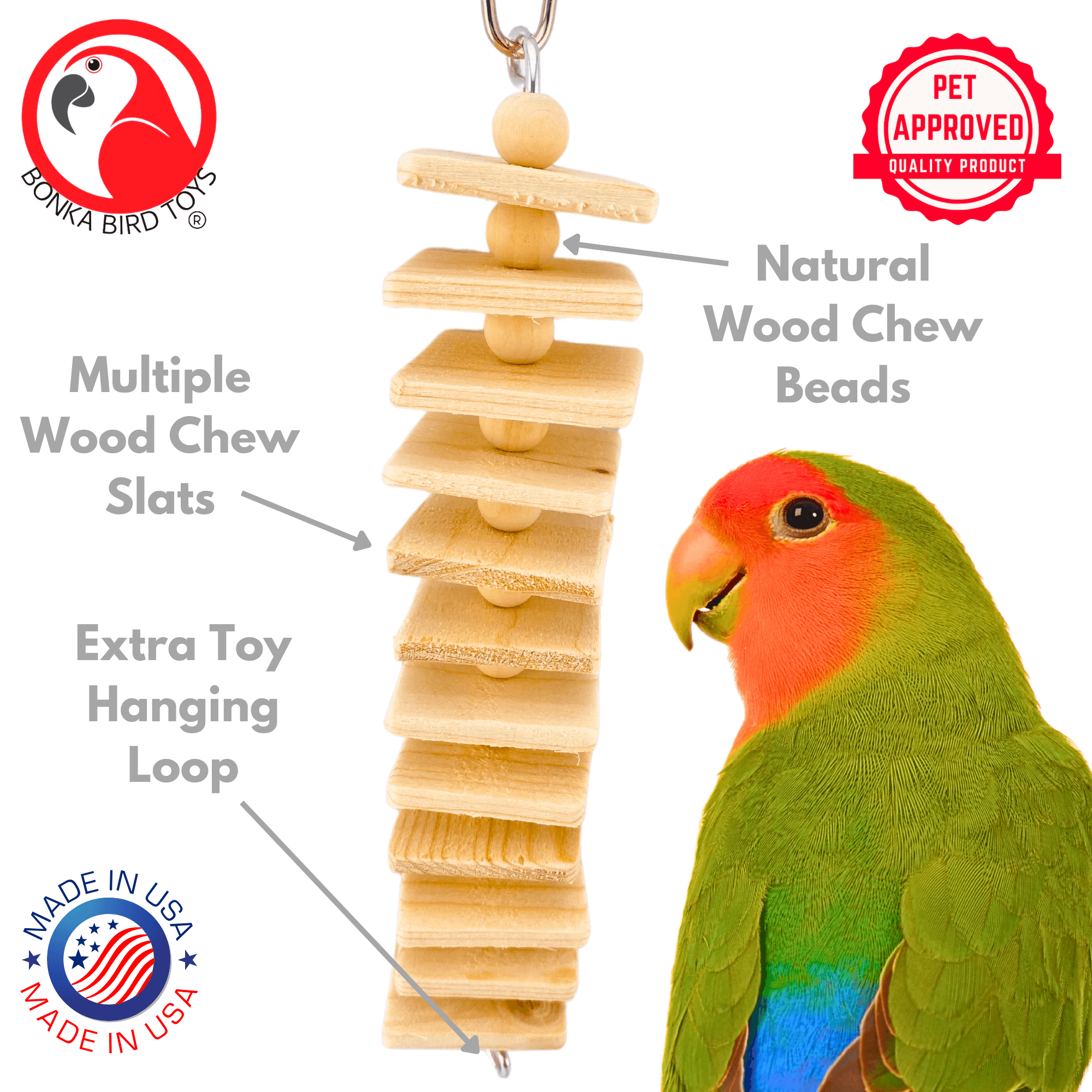 973 Natural Long Mini Step - Bonka Bird Toys