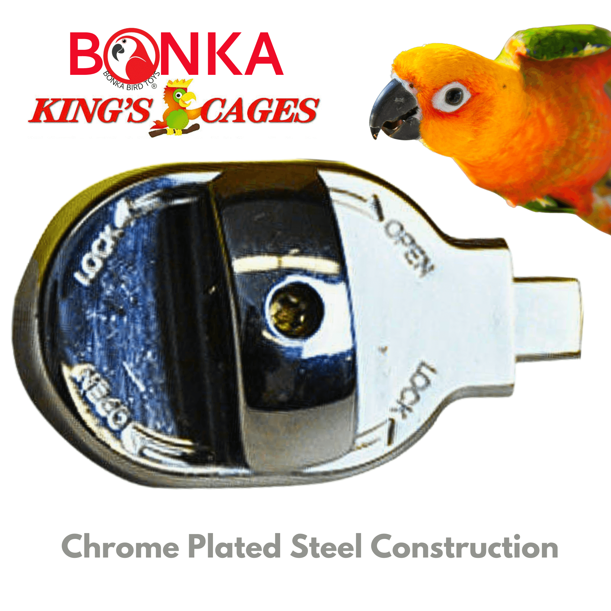 1334 Lock 6 Round Feeder Door Lock - Bonka Bird Toys