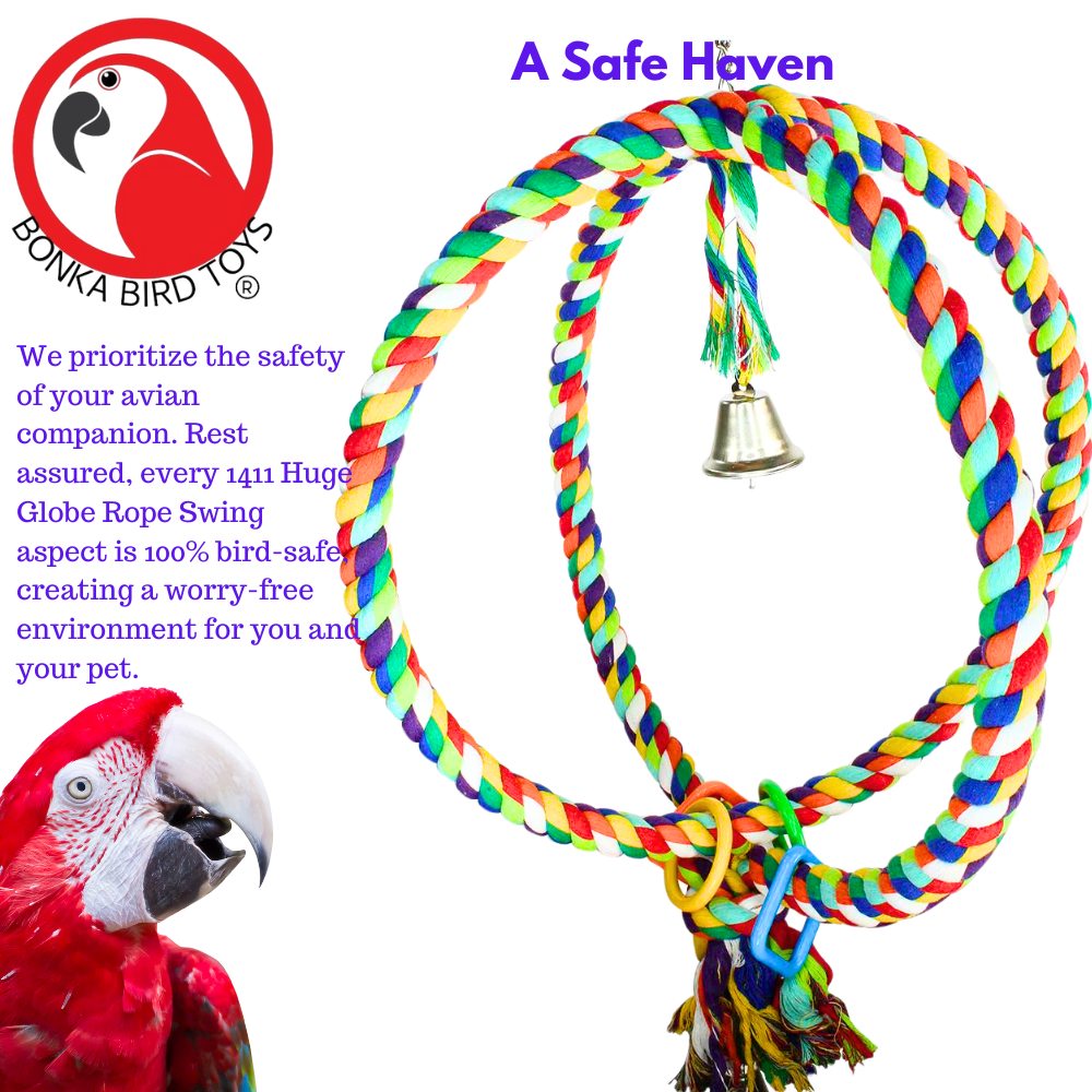 1411 Huge Globe Rope Swing - Bonka Bird Toys