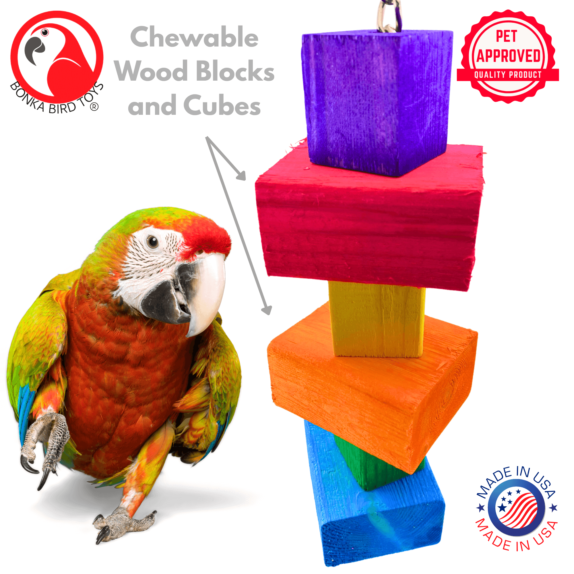 1174 Big Bites Rainbow Wood Tower - Bonka Bird Toys