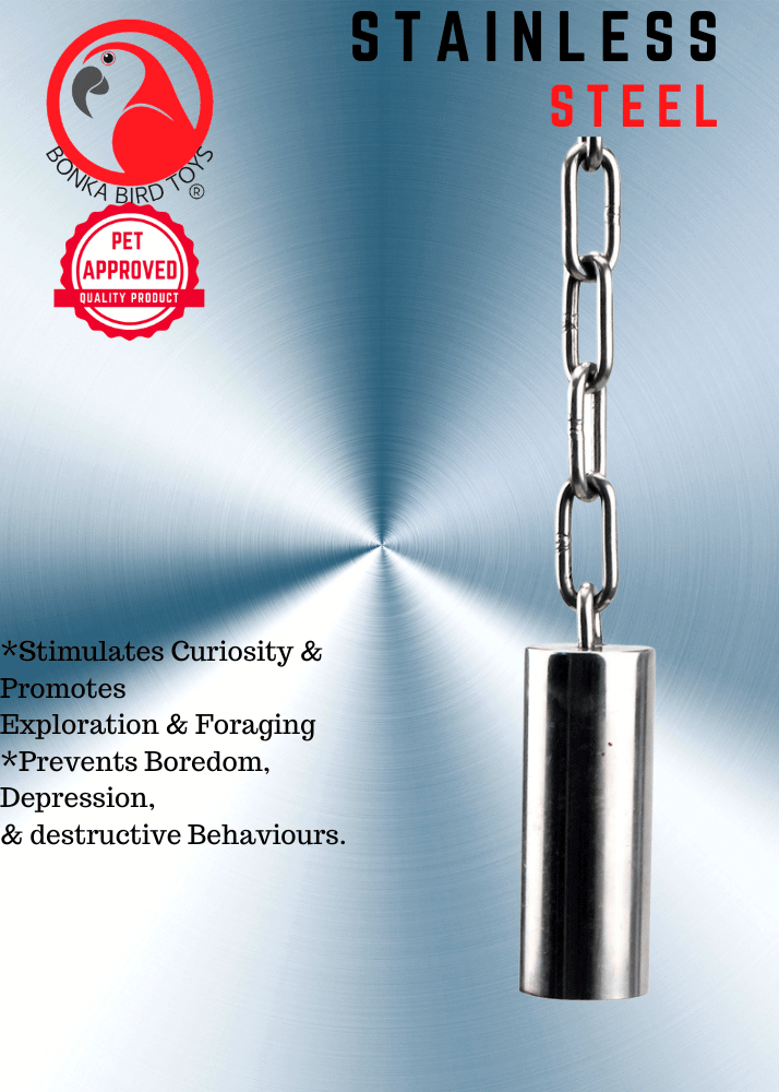 1643 Medium Stainless Steel Pipe Bell - Bonka Bird Toys