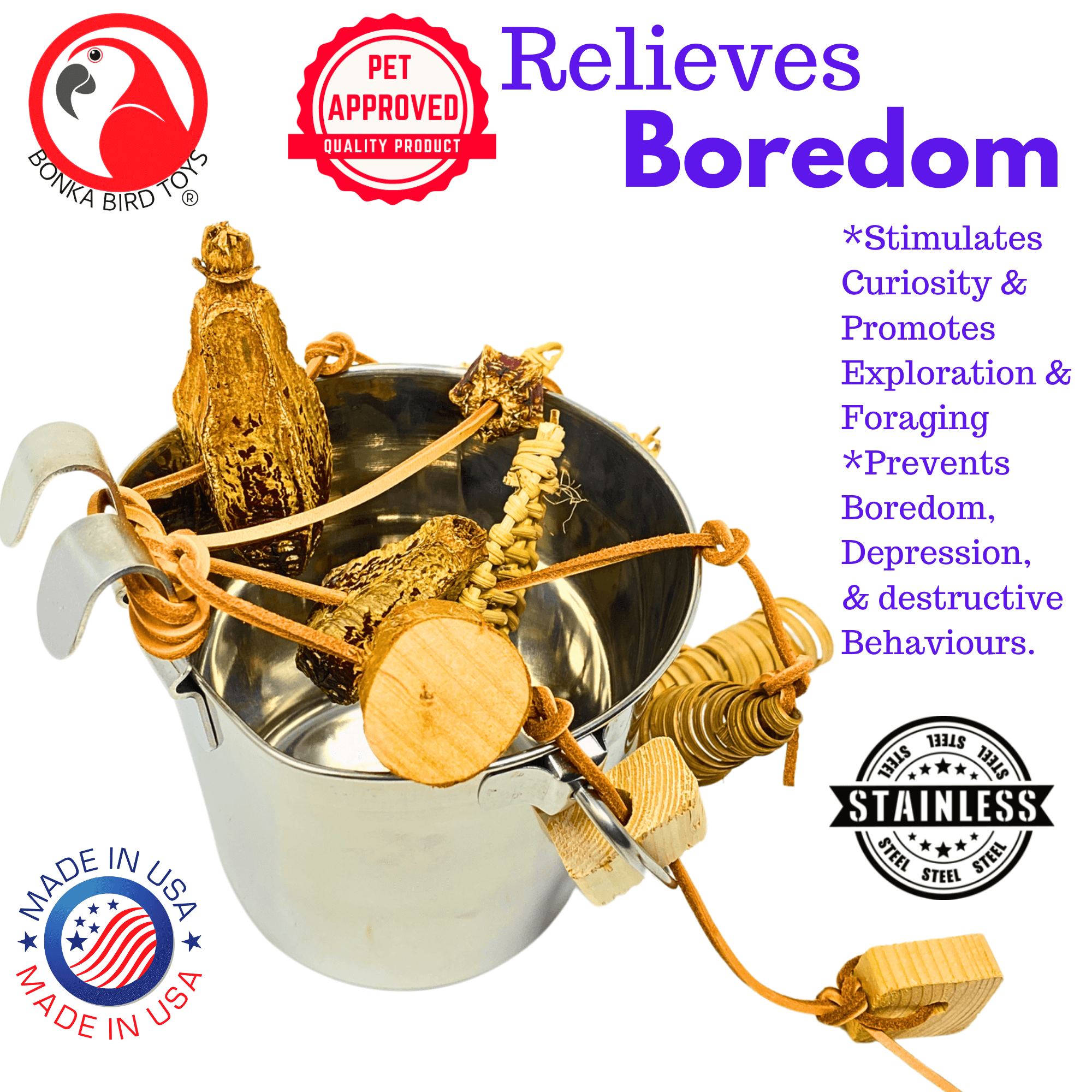 2740 Foraging Fun Bucket - Bonka Bird Toys