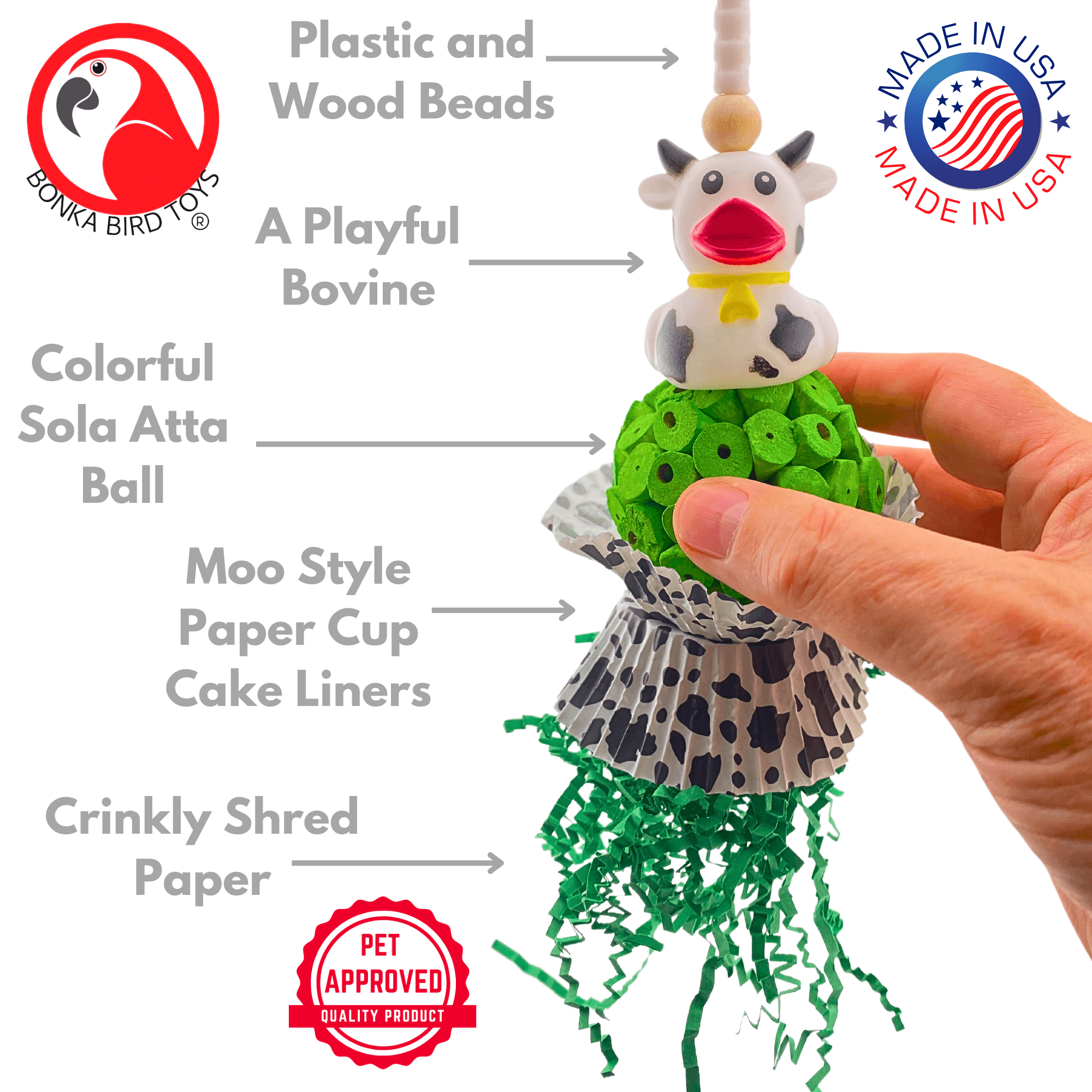 2450 Moo Cow Munch - Bonka Bird Toys