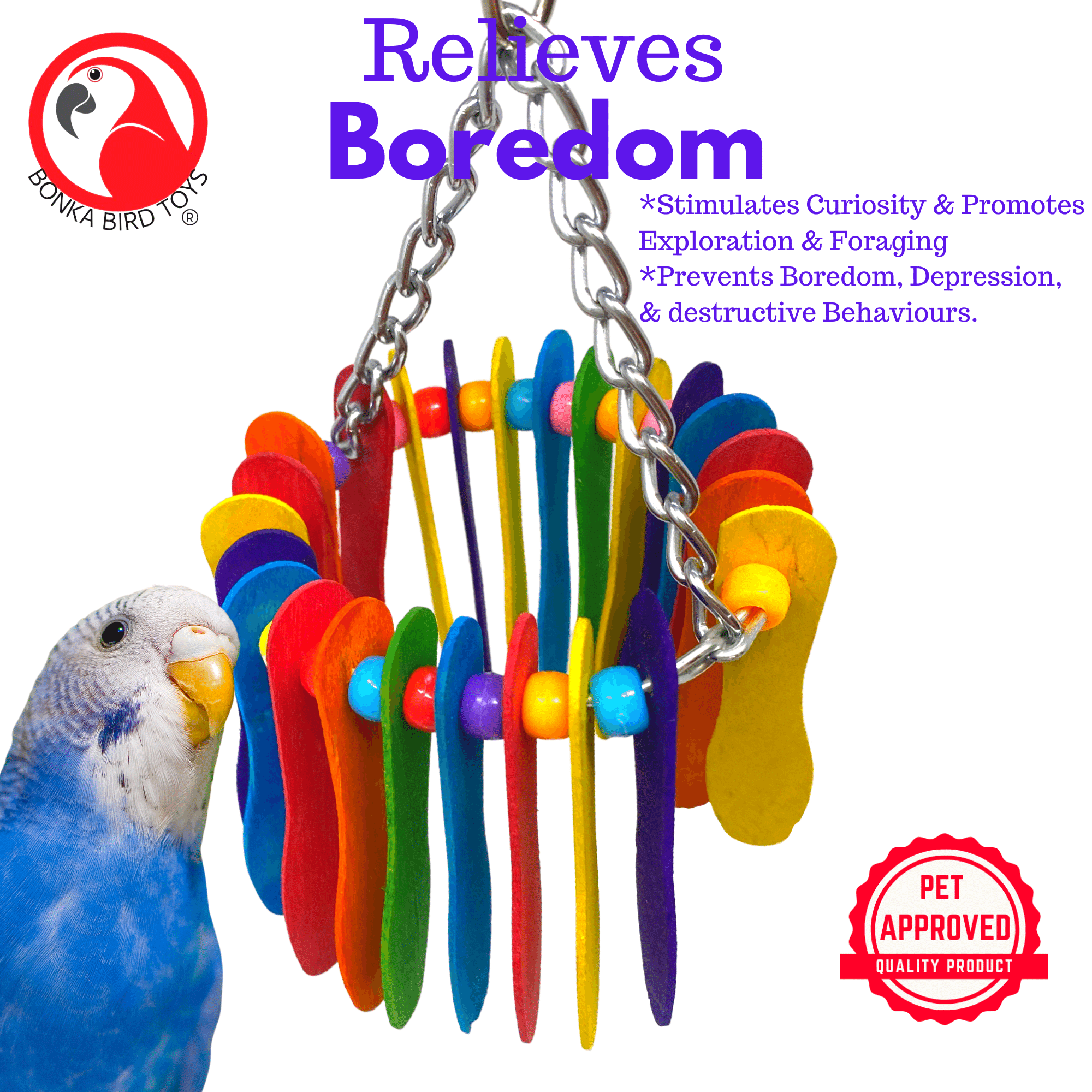 1401 Spoon Circle Small Bird Toy - Bonka Bird Toys