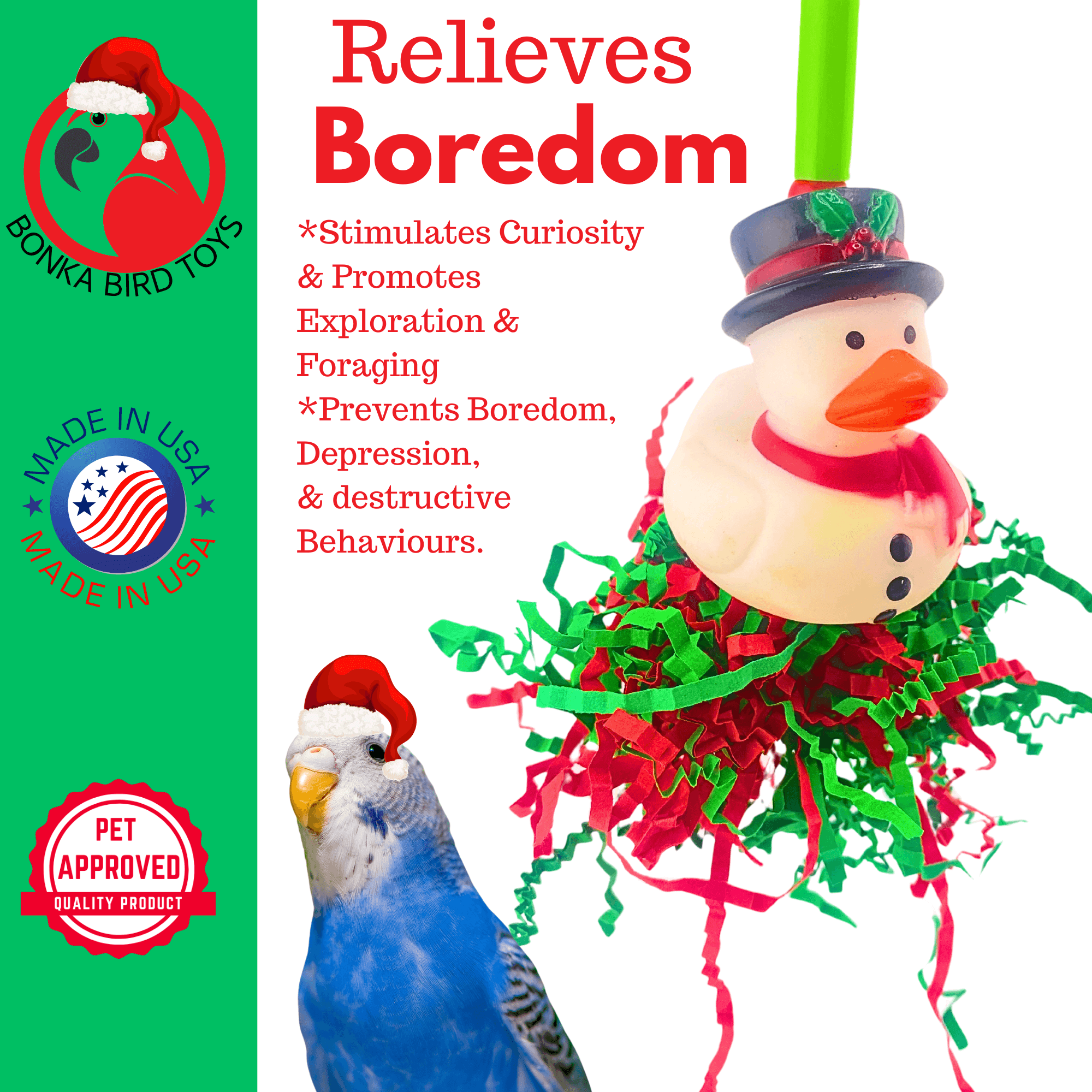 2730 Christmas Snowman Duck - Bonka Bird Toys