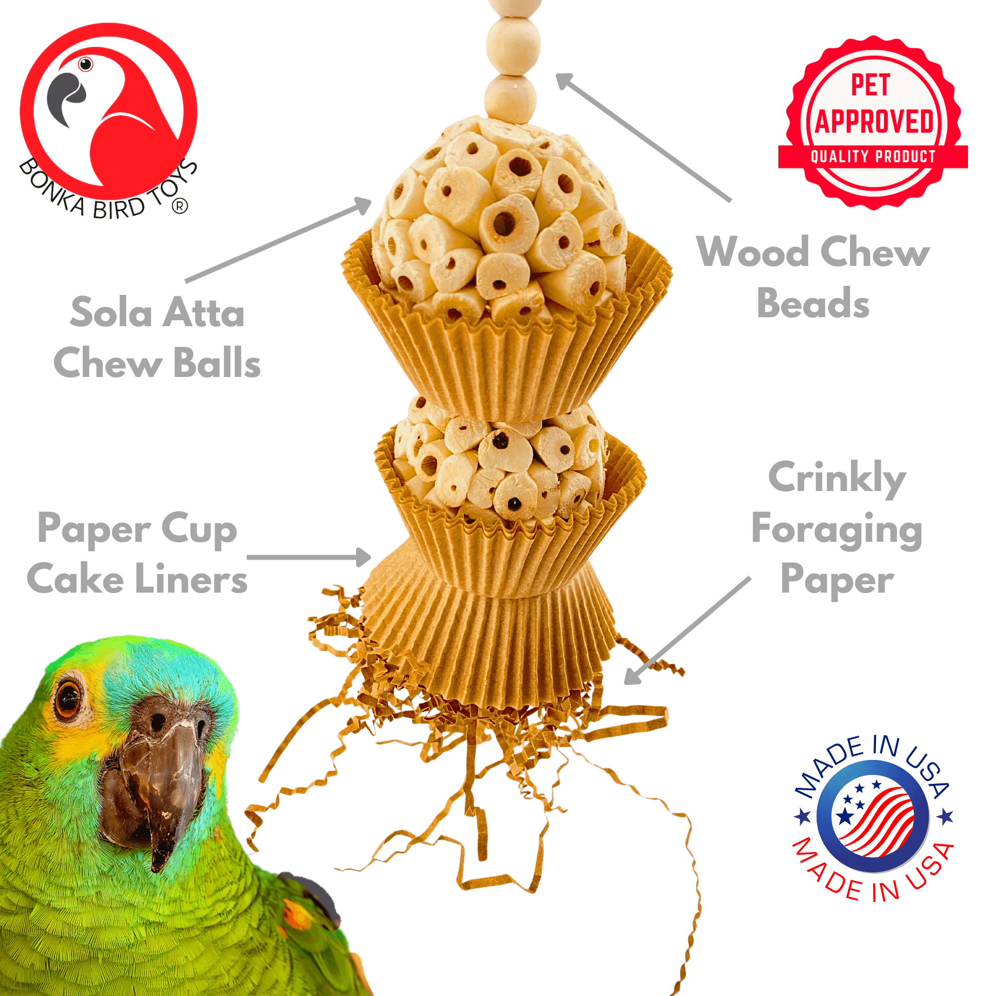 1932N Natural Two Cake - Bonka Bird Toys