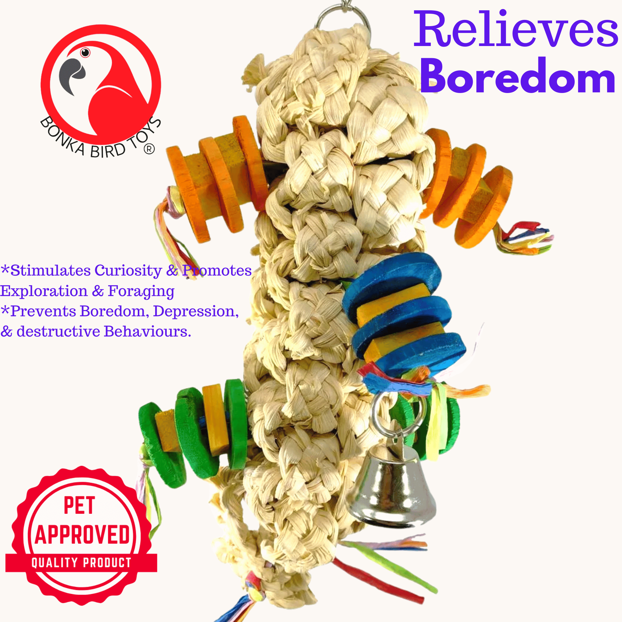 1855 Lanyard Chew Fish - Bonka Bird Toys