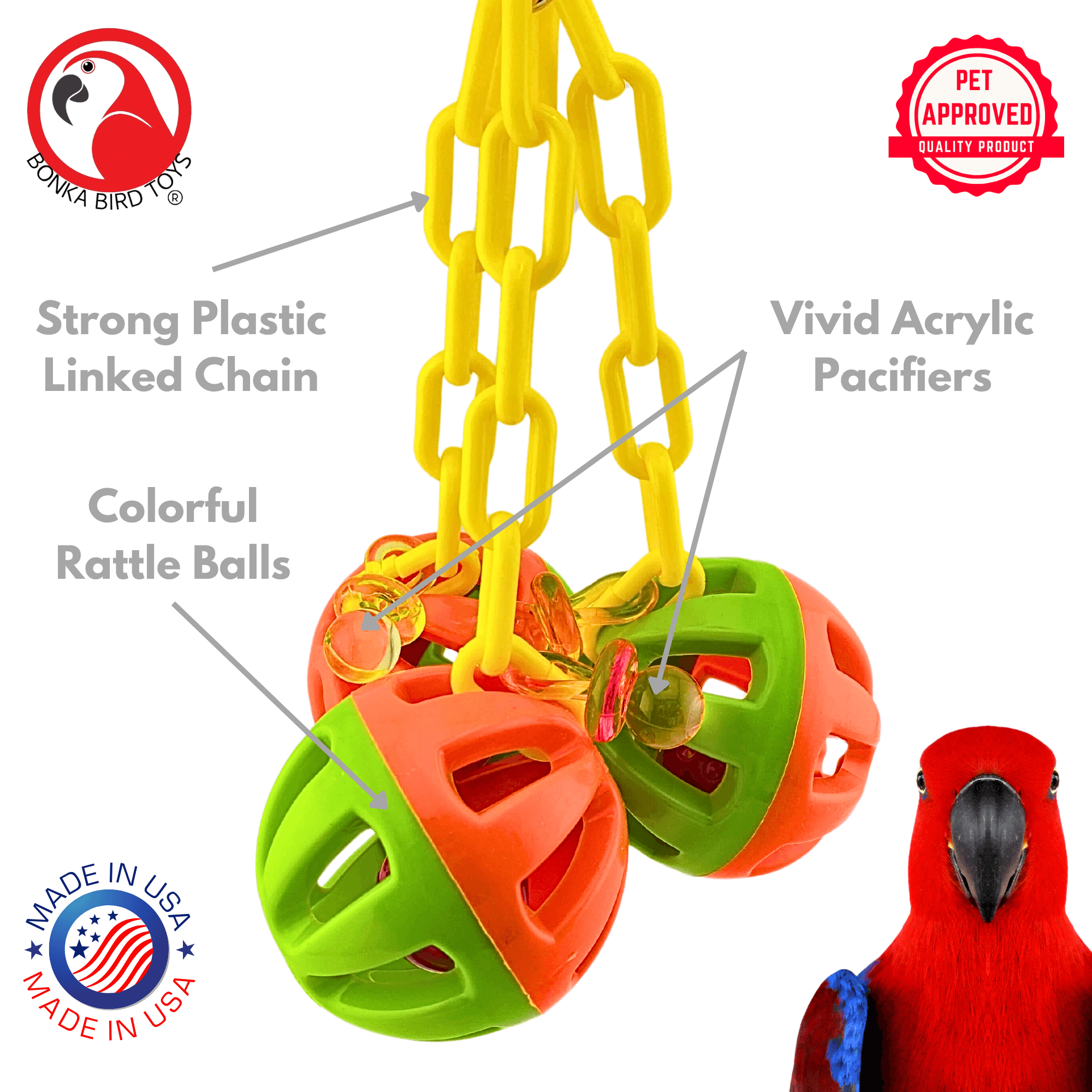 1273 Tri-Chain Ball - Bonka Bird Toys