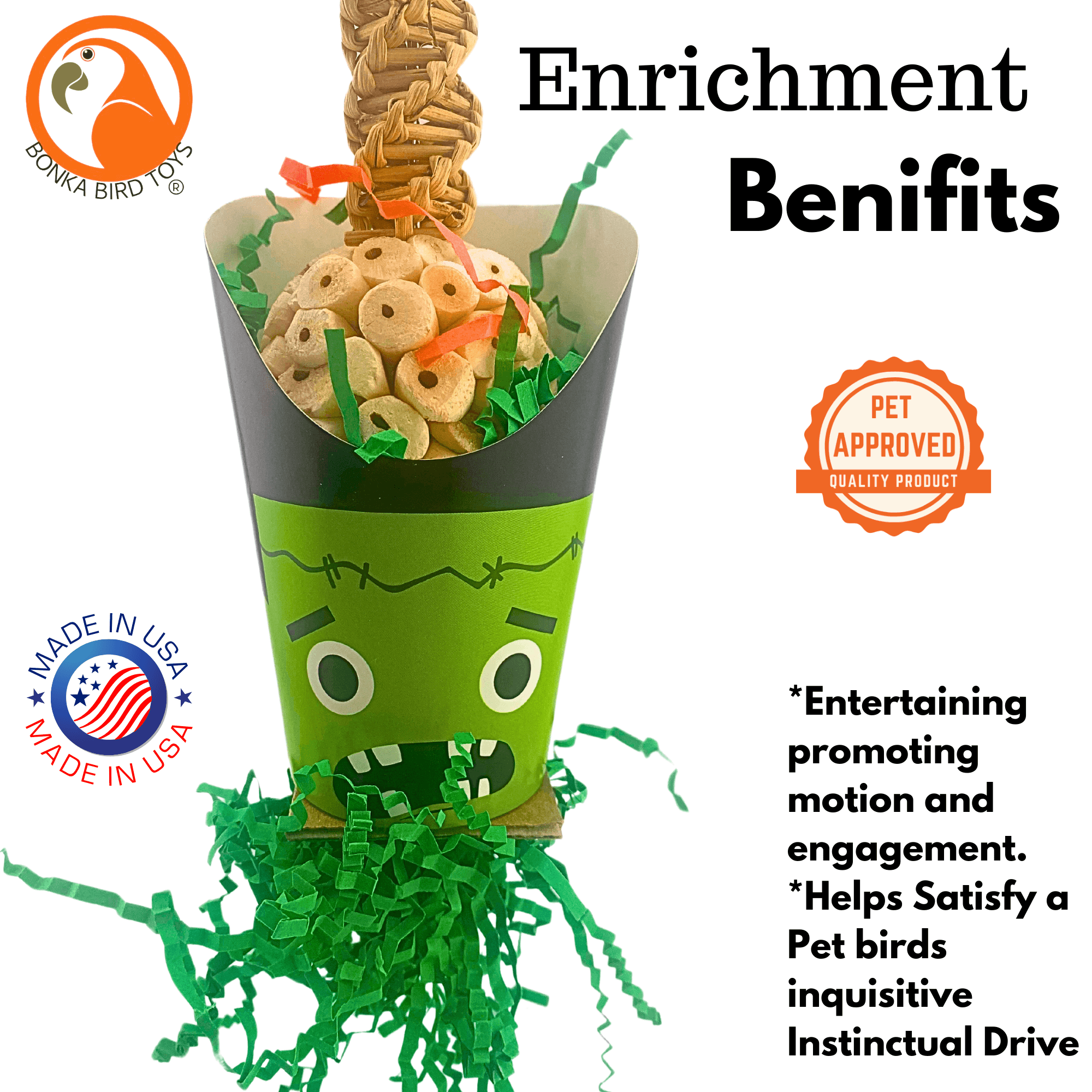 2706 Halloween Frankenstein Cup - Bonka Bird Toys