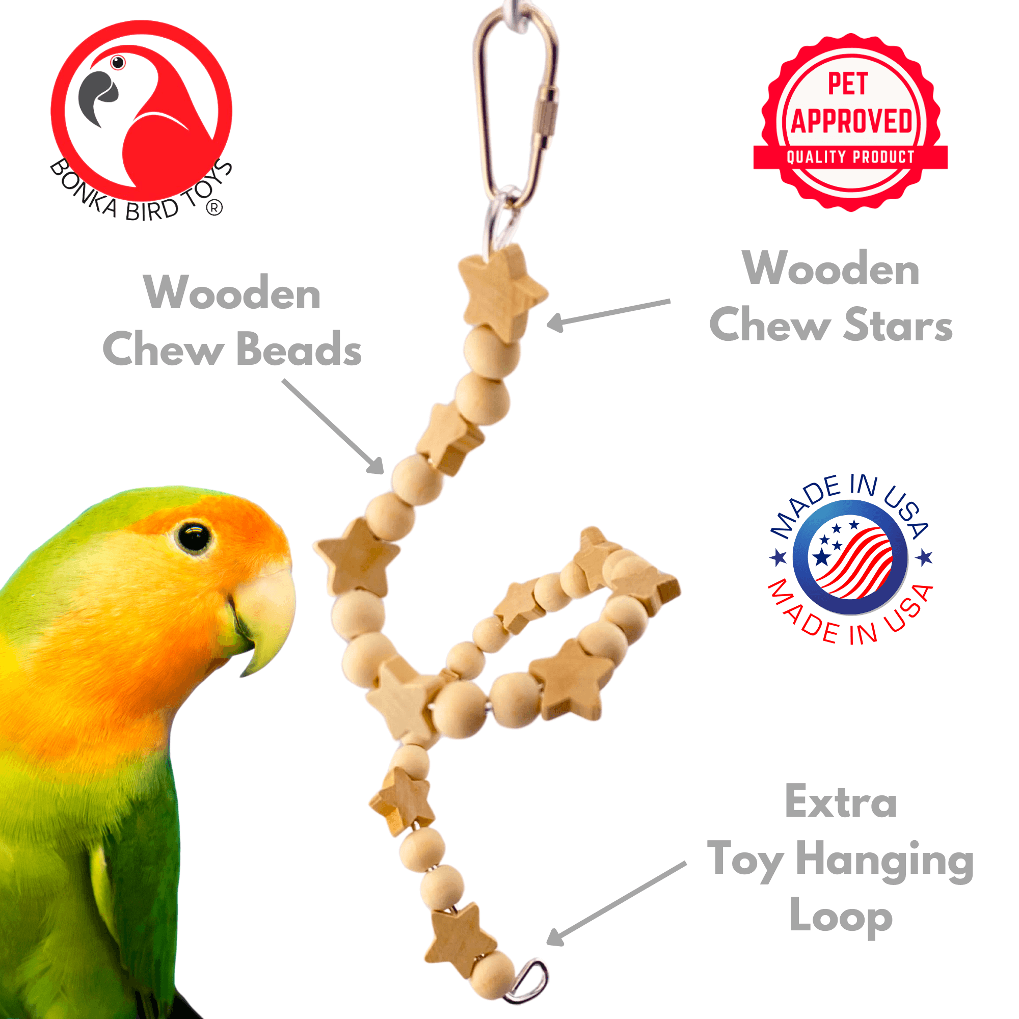 1191 Natural Starry Spiral - Bonka Bird Toys