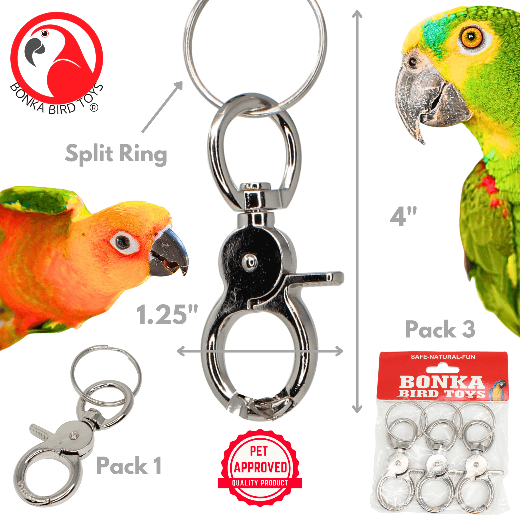 1321 Ring Claw Cage Door Lock - Bonka Bird Toys