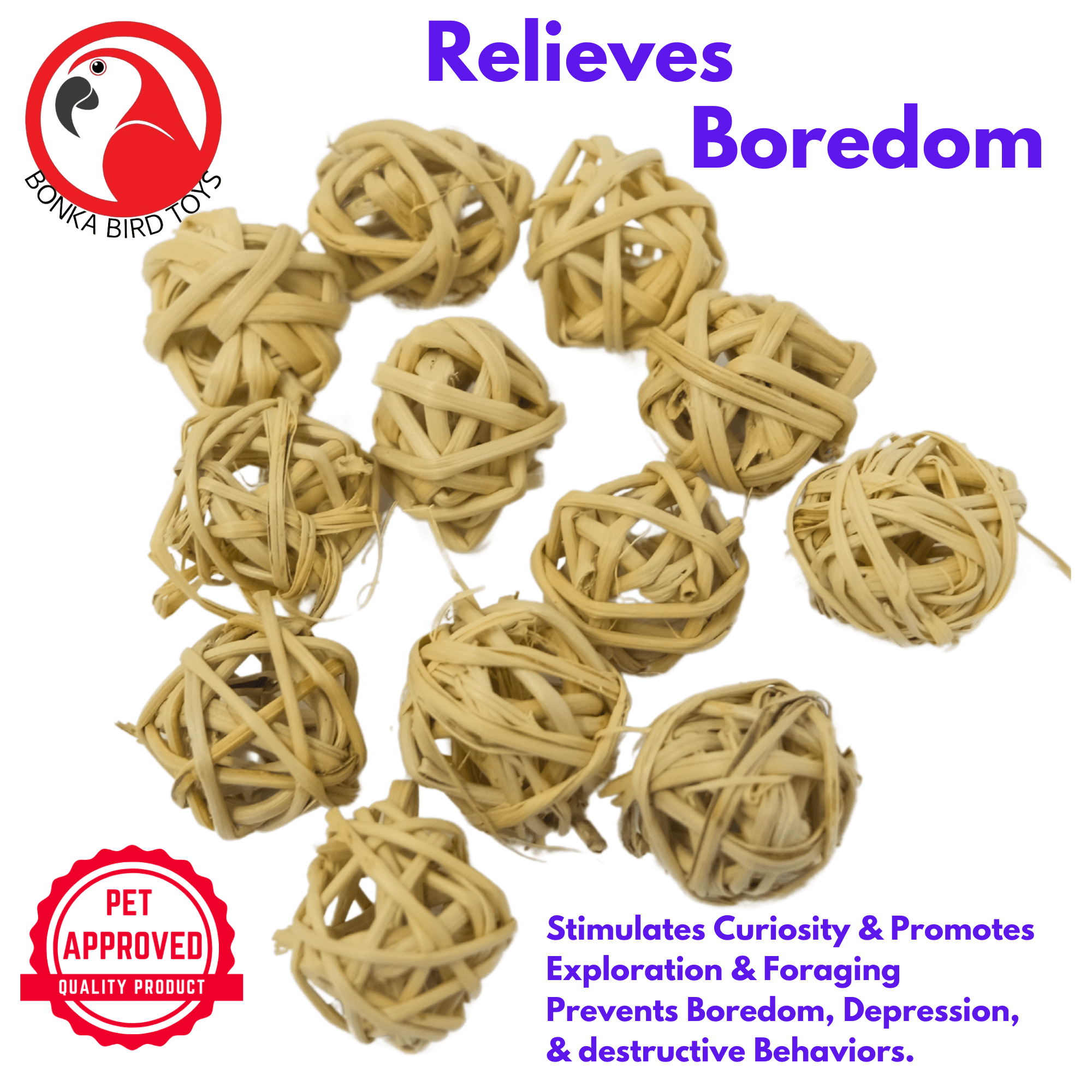 3343 Pk12 Natural Tiny Vine Balls - Bonka Bird Toys