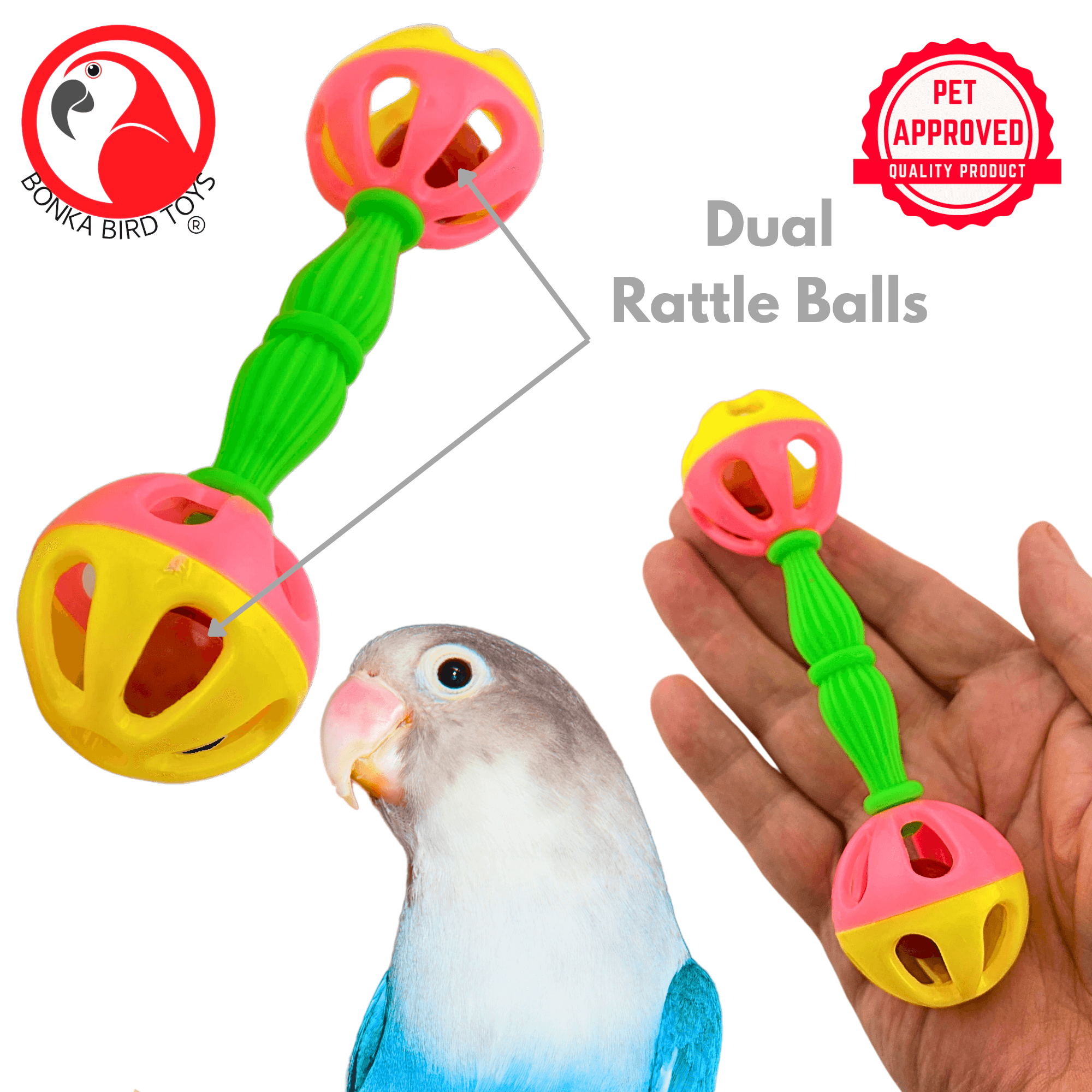 3161 Pk6 Birdie Barbell - Bonka Bird Toys