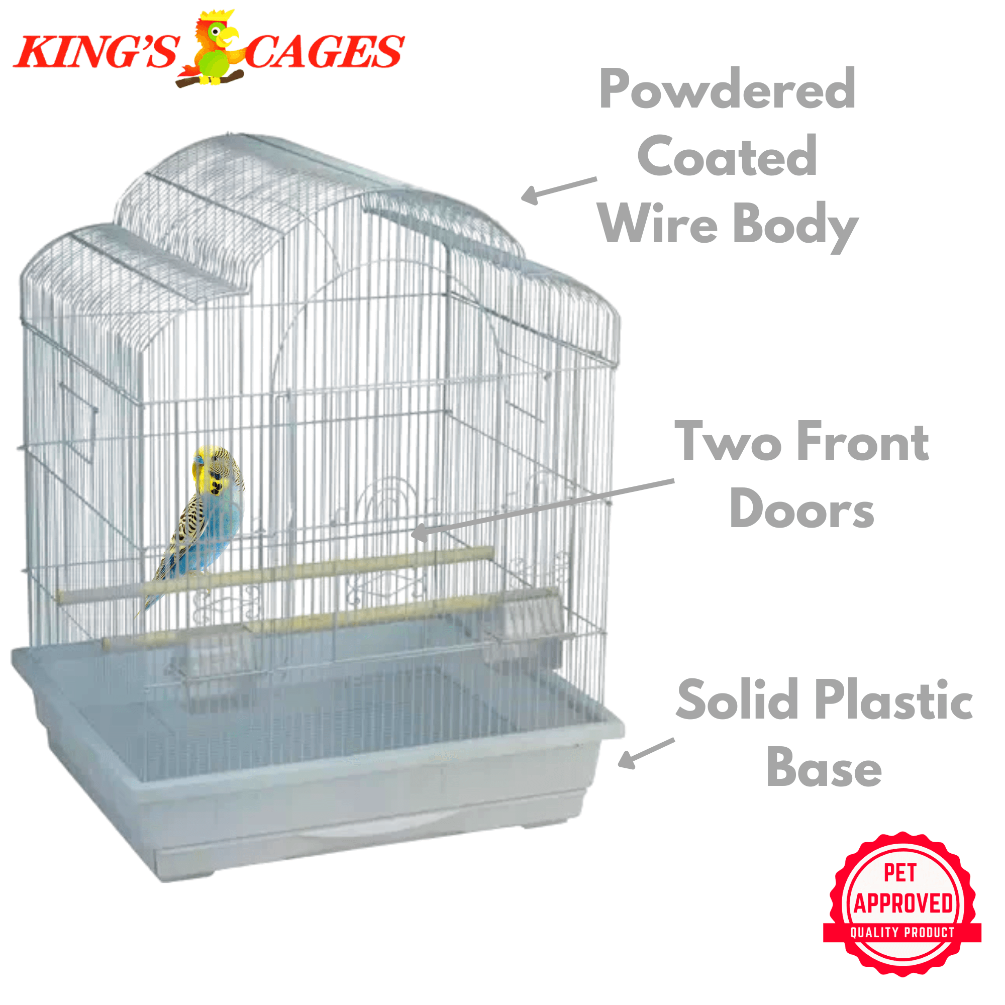 Kings Cages ES 2521 T Triple Top Cage 25X21X30 - Bonka Bird Toys