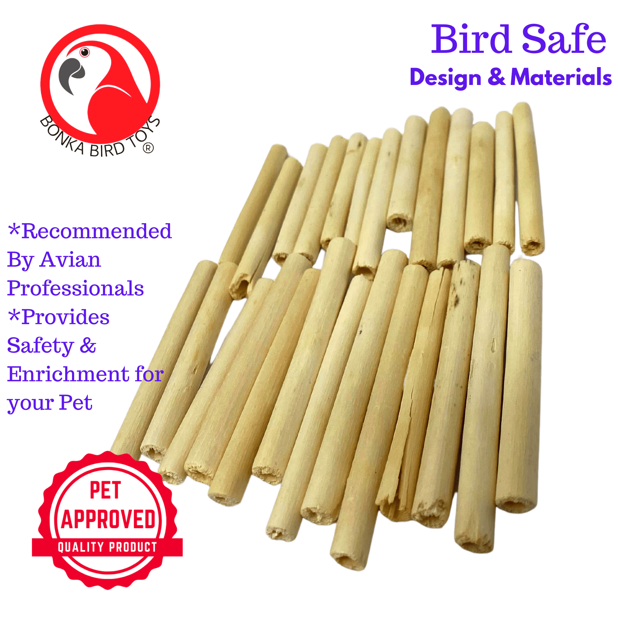 2943 PK24 2" Natural Jute Sticks - Bonka Bird Toys