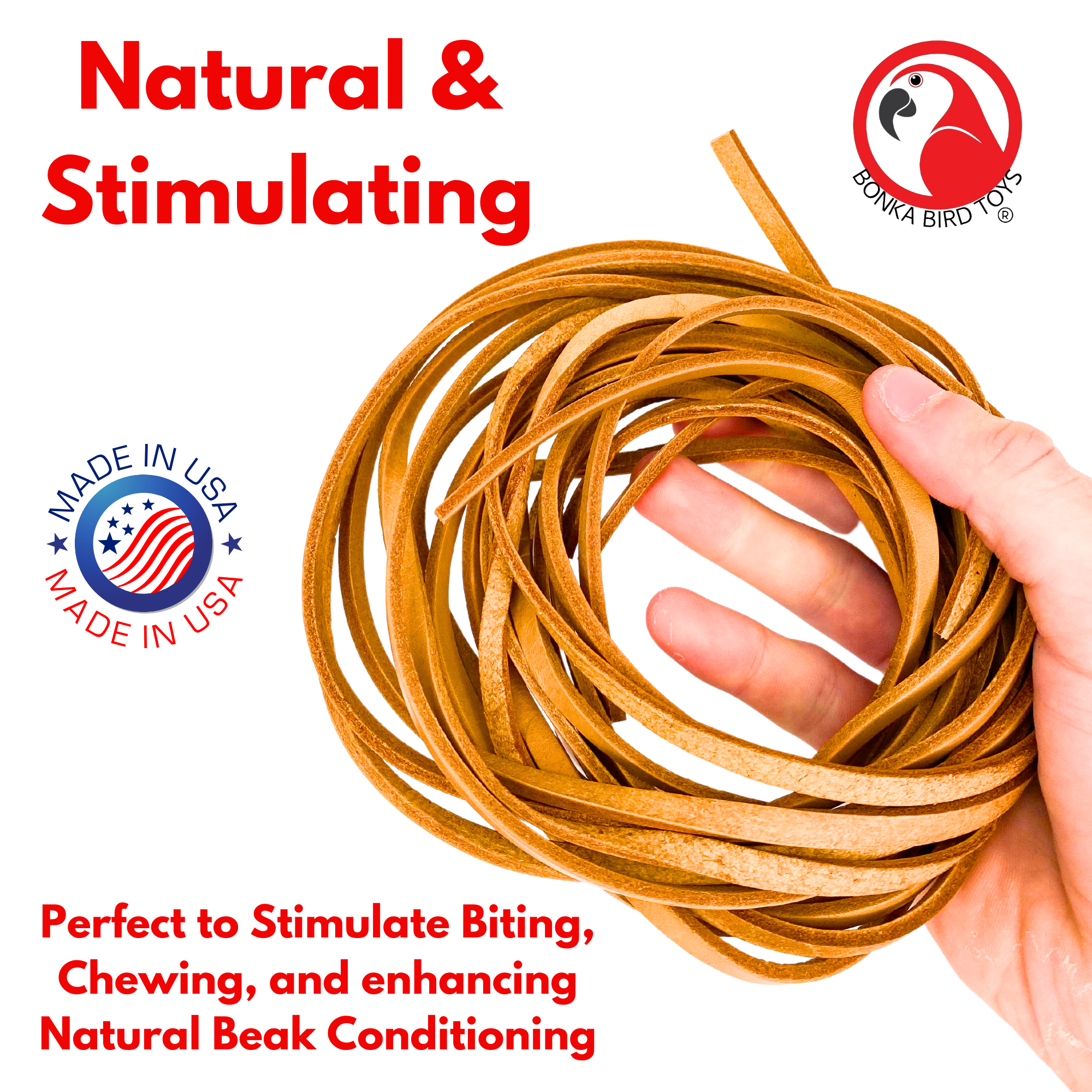 2002 Pk6 Thick Leather 48" x 1/4" - Bonka Bird Toys