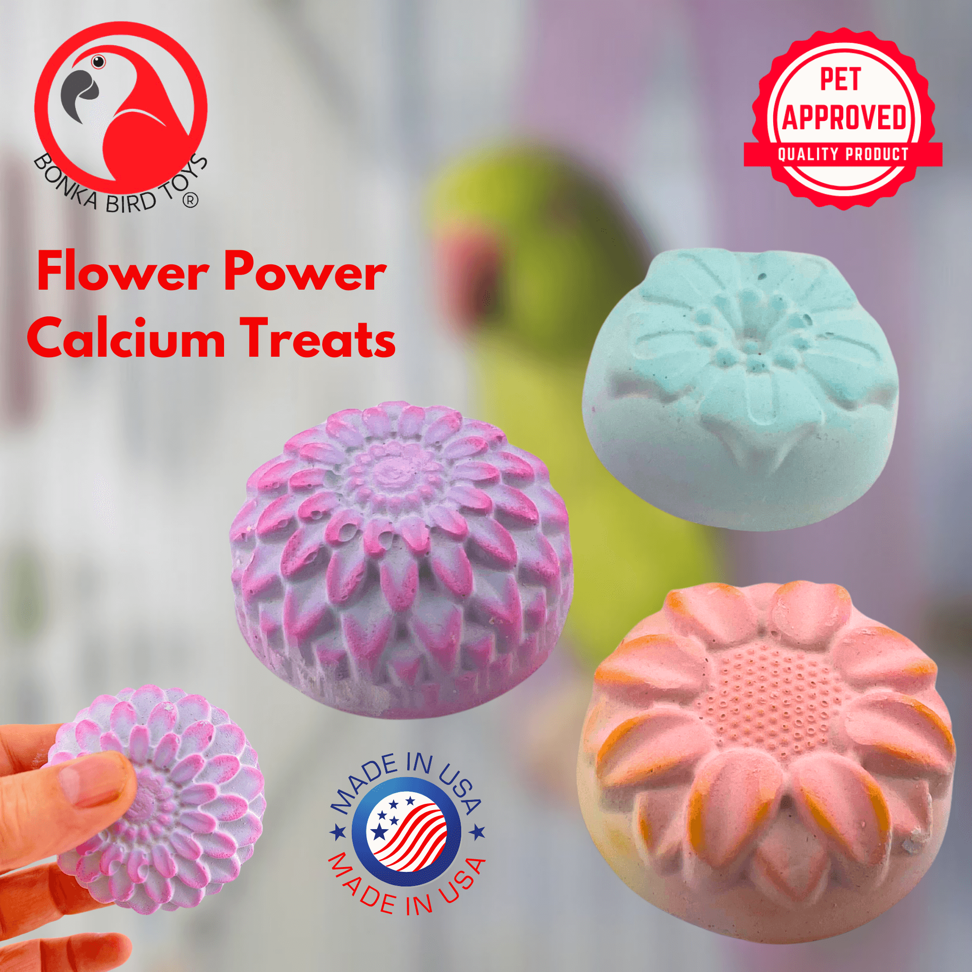 2860 Flower Power Calcium Treats - Bonka Bird Toys