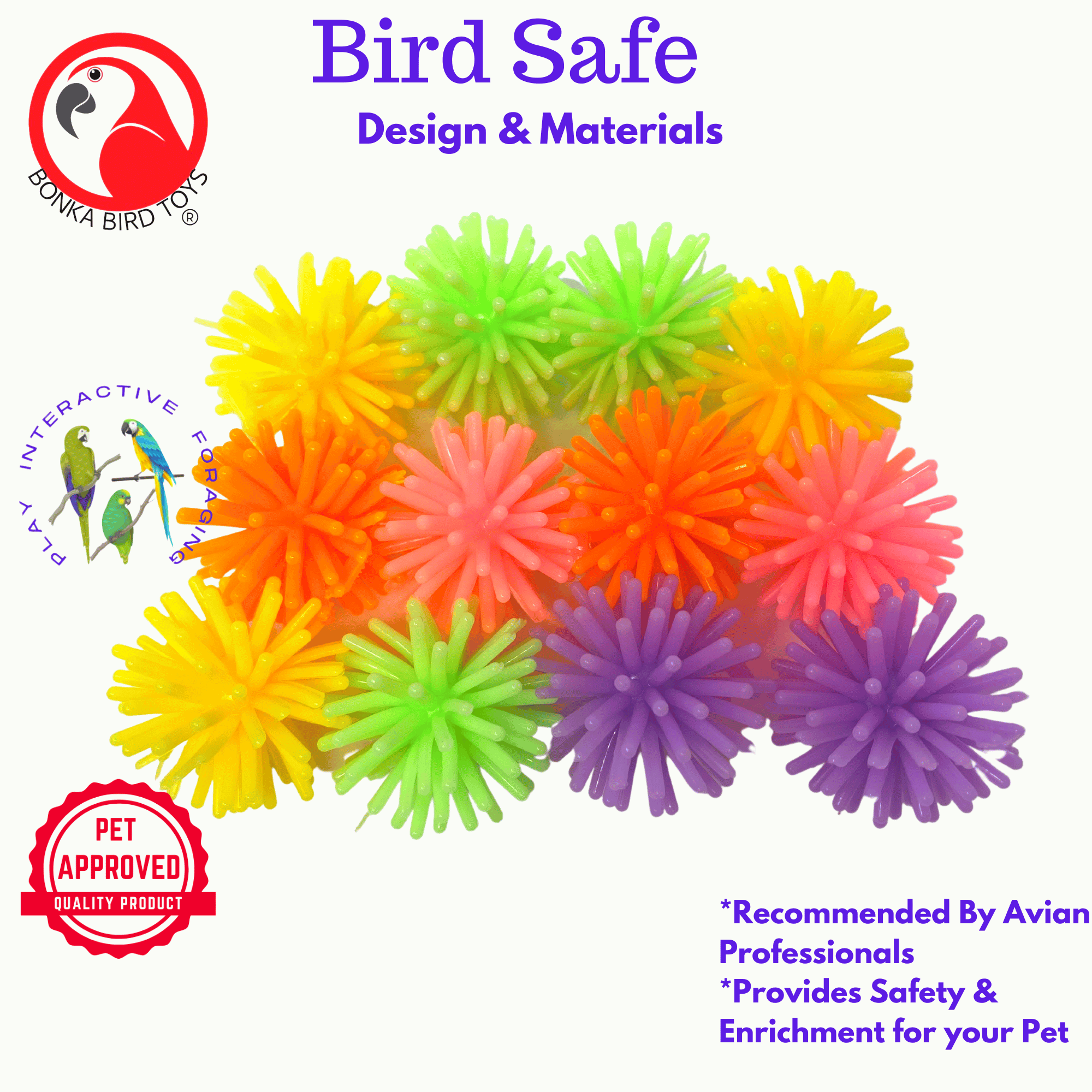 1205 Spike Ball Foot Toys - Bonka Bird Toys