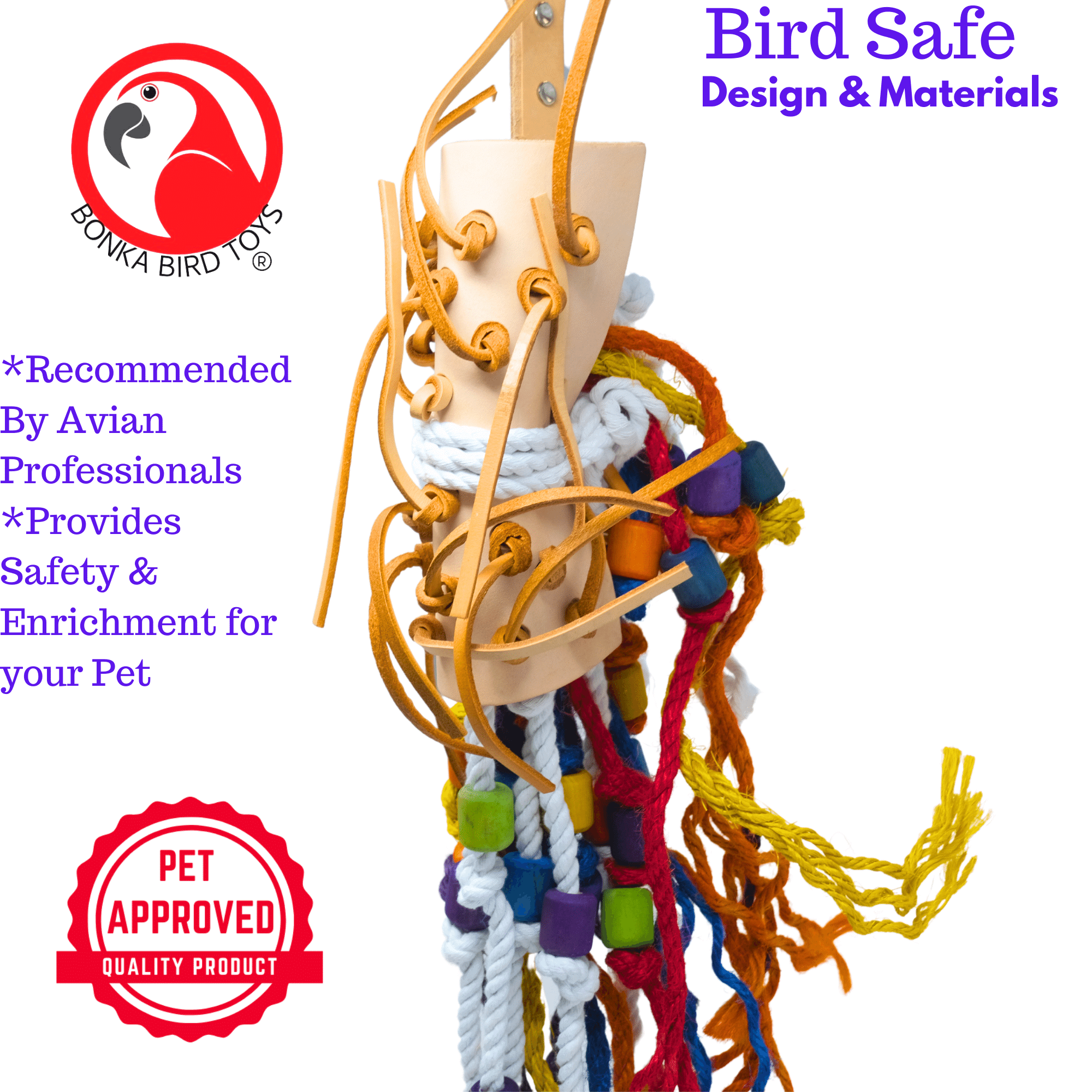 2631 Large Leather Side Saddle - Bonka Bird Toys