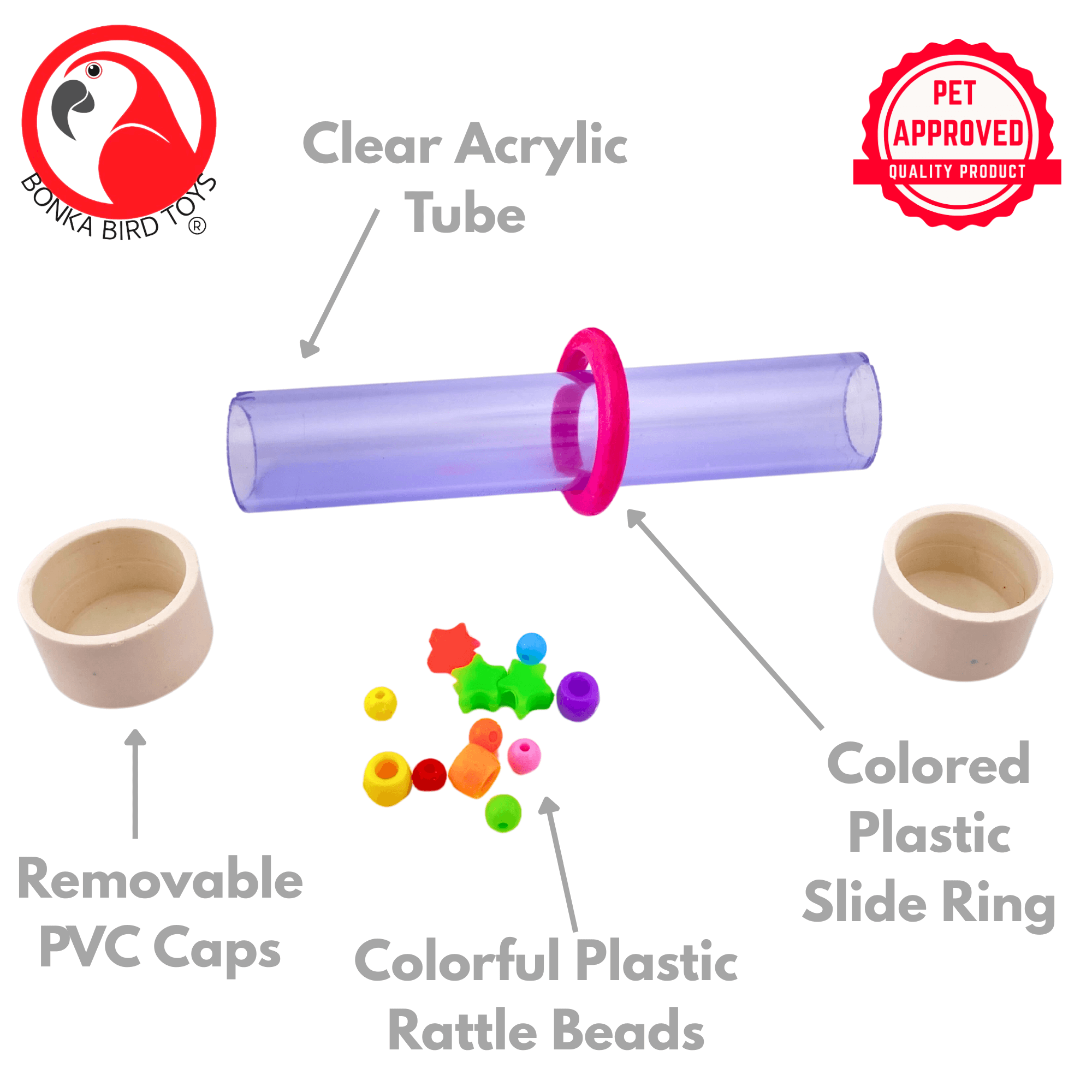 2633 Rattle Tube - Bonka Bird Toys