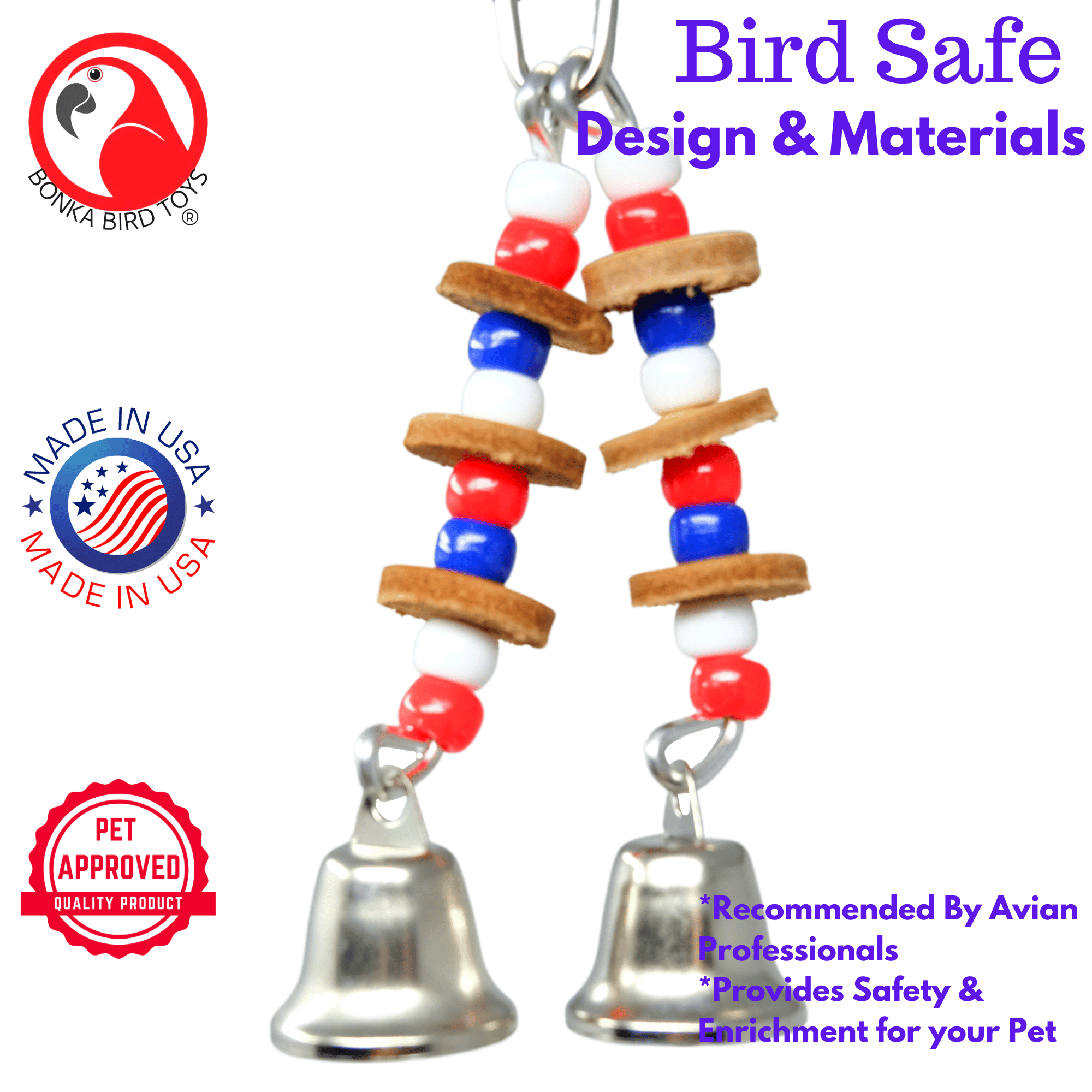 2351 Duo Leather Drop - Bonka Bird Toys