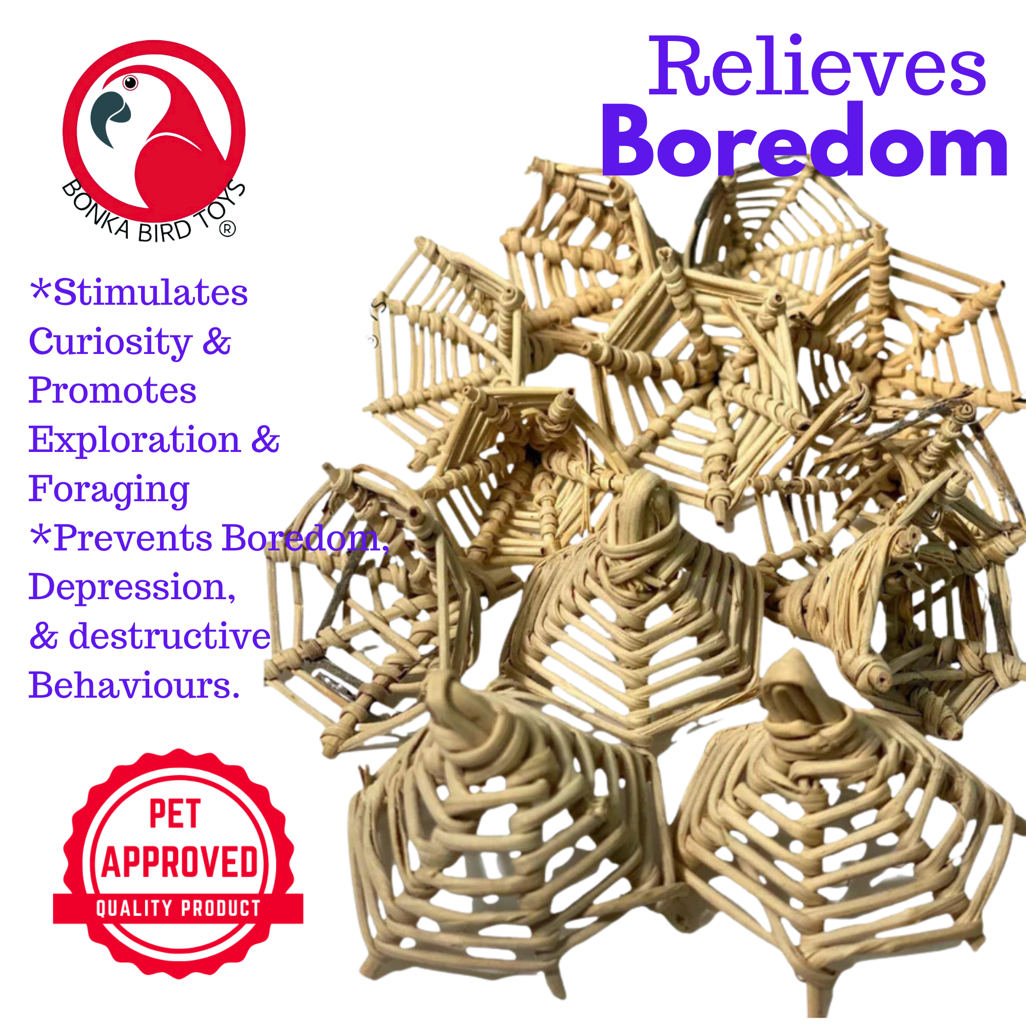 3341 Pk12 Small Vine Cap - Bonka Bird Toys