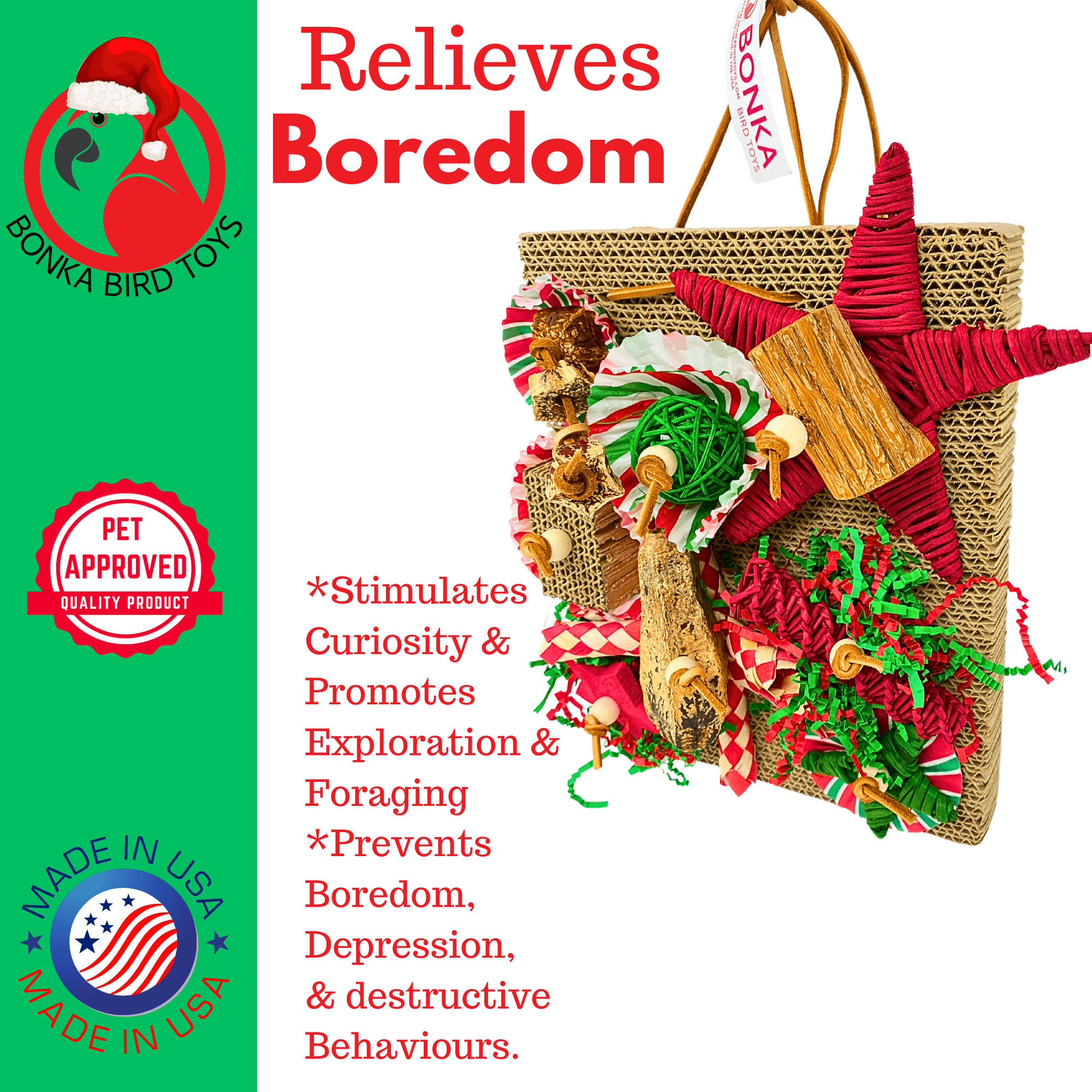 2742 Christmas Merry Munch Board - Bonka Bird Toys