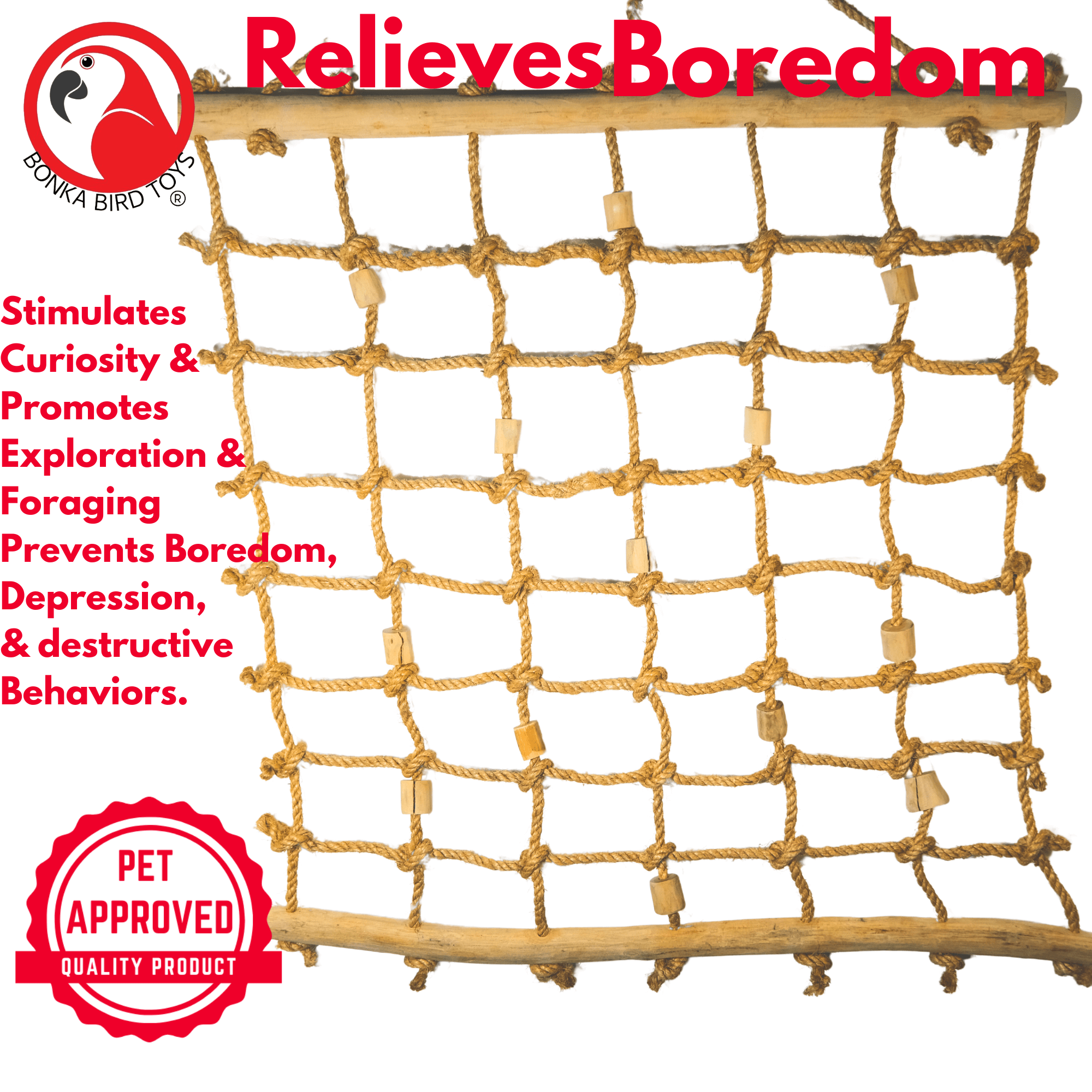 2657 Huge Hemp Java Cargo Net - Bonka Bird Toys