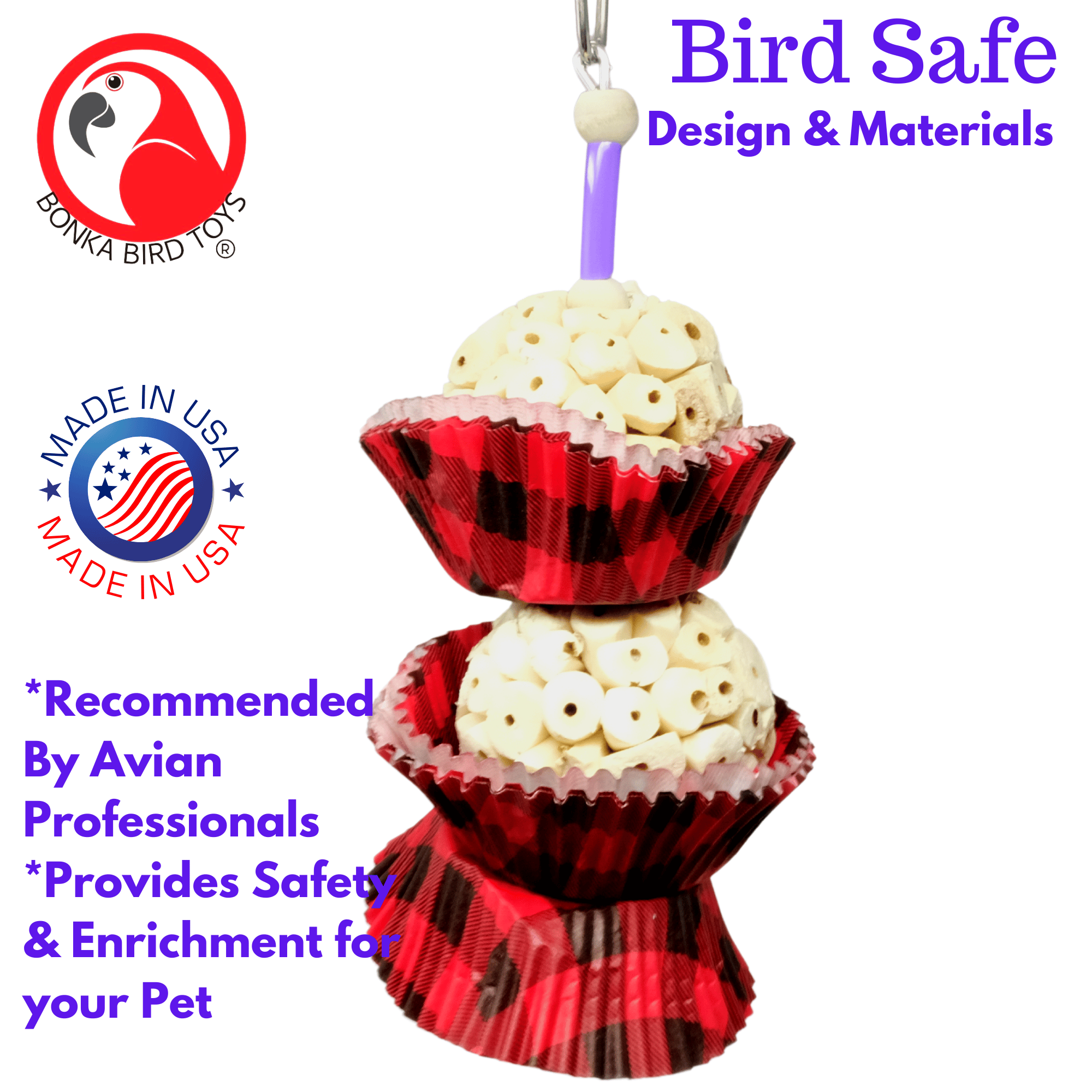 1932CT Tartan Two Cake - Bonka Bird Toys