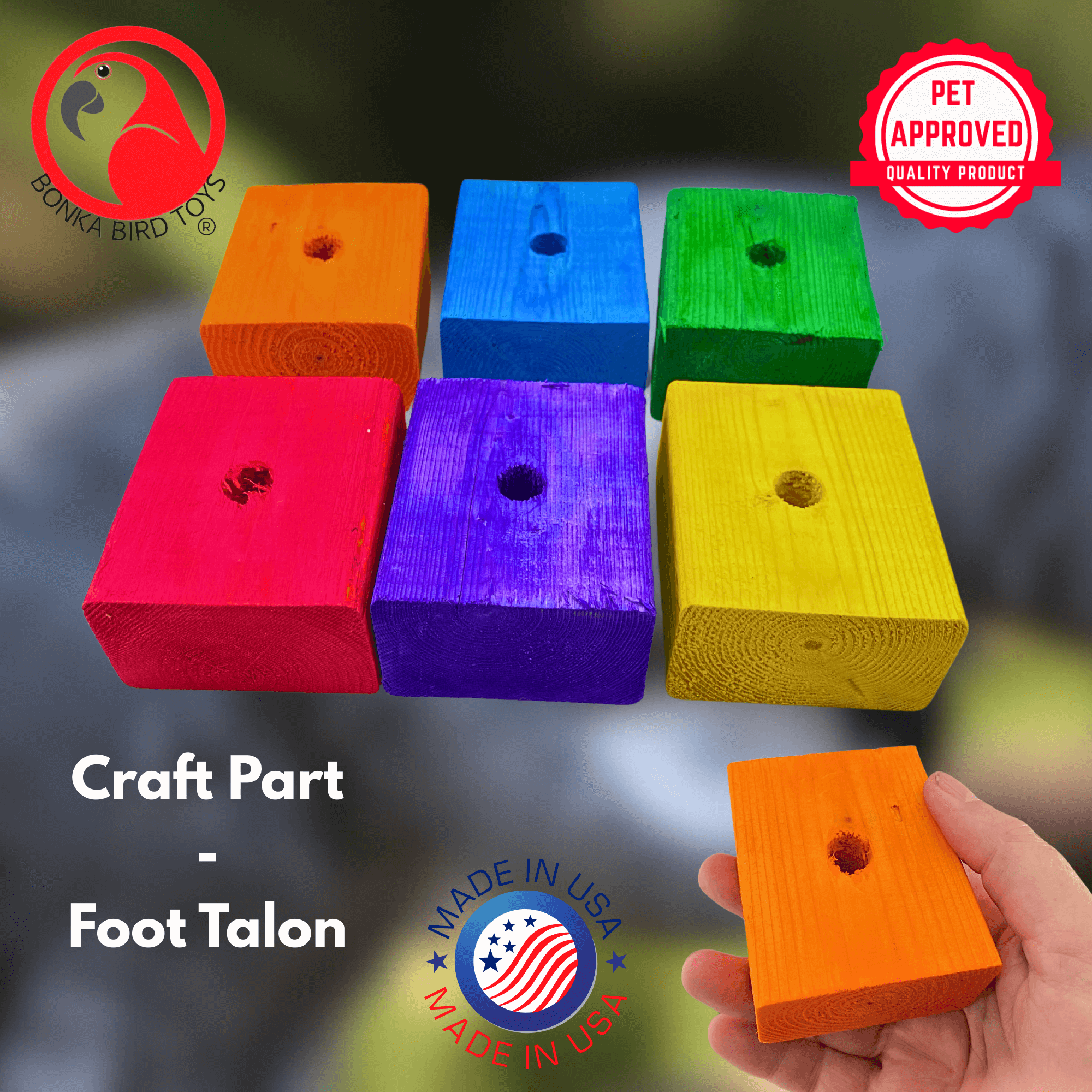 1172 Pk6 Jumbo Color Blocks - Bonka Bird Toys