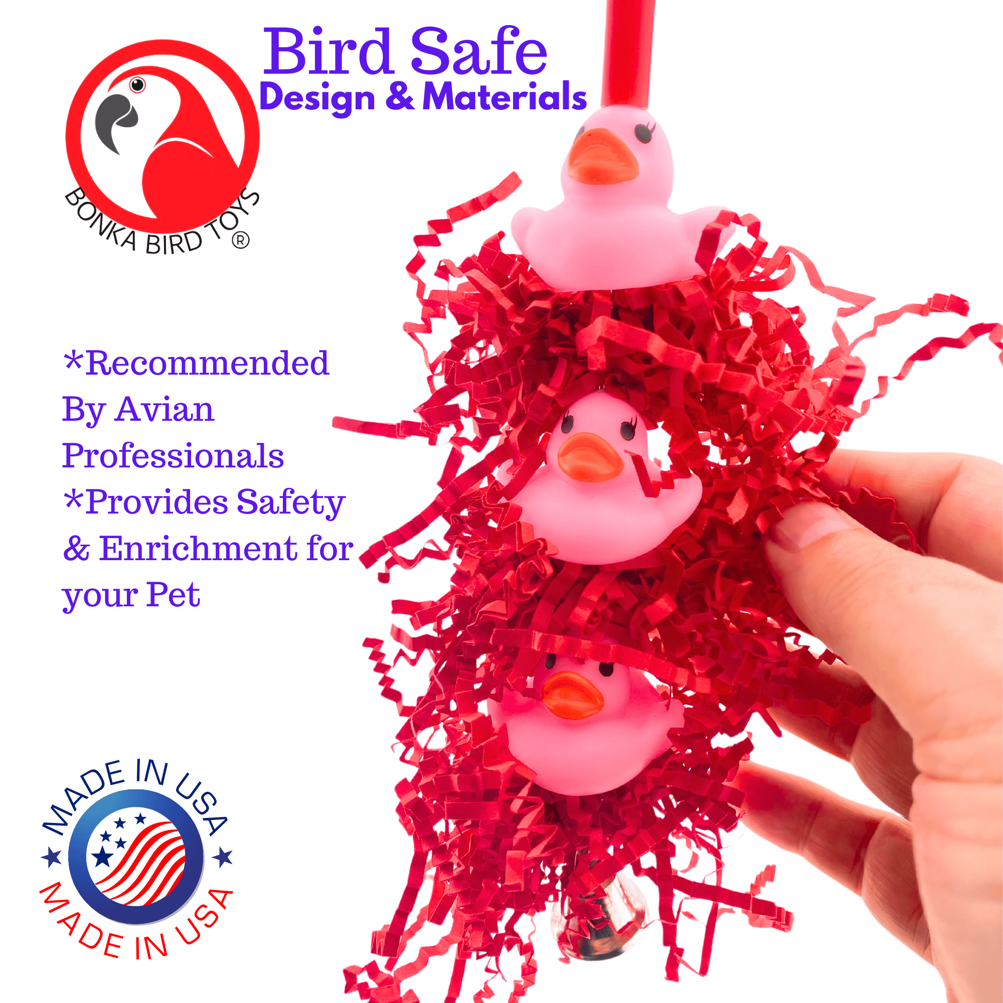 2957 Triple Pink Duck - Bonka Bird Toys