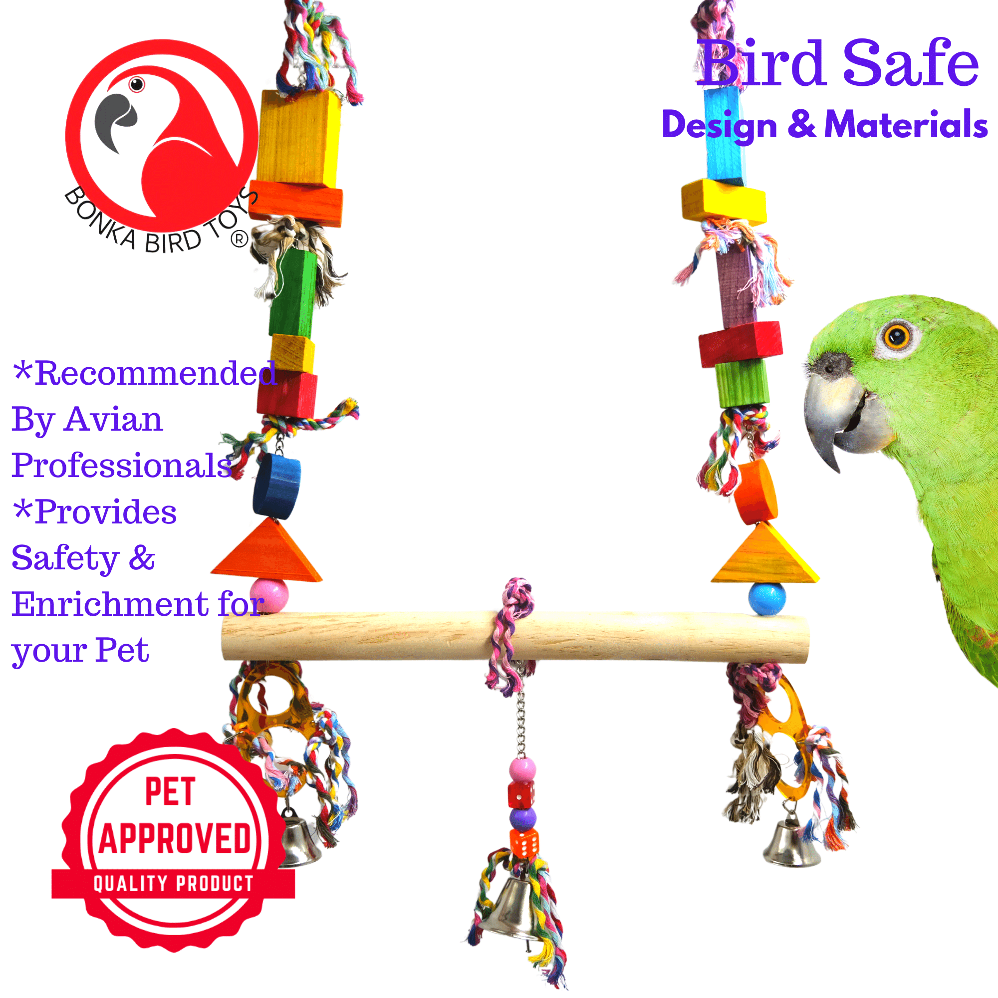 2160 Medium Spindle Swing - Bonka Bird Toys