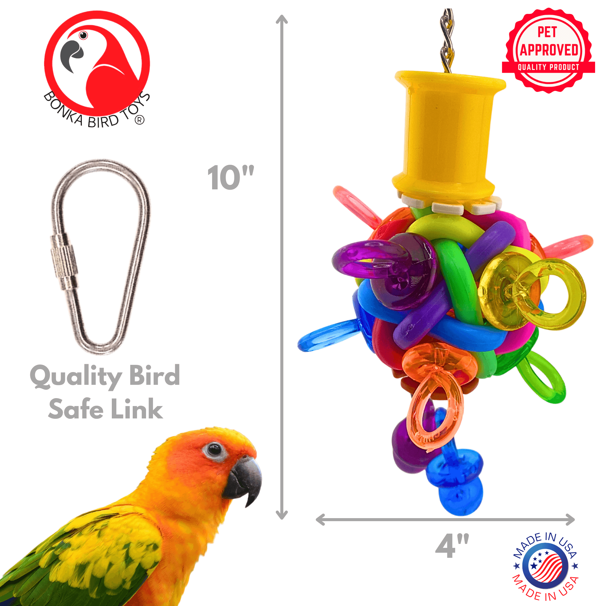 1072 Paci Ball Spin - Bonka Bird Toys
