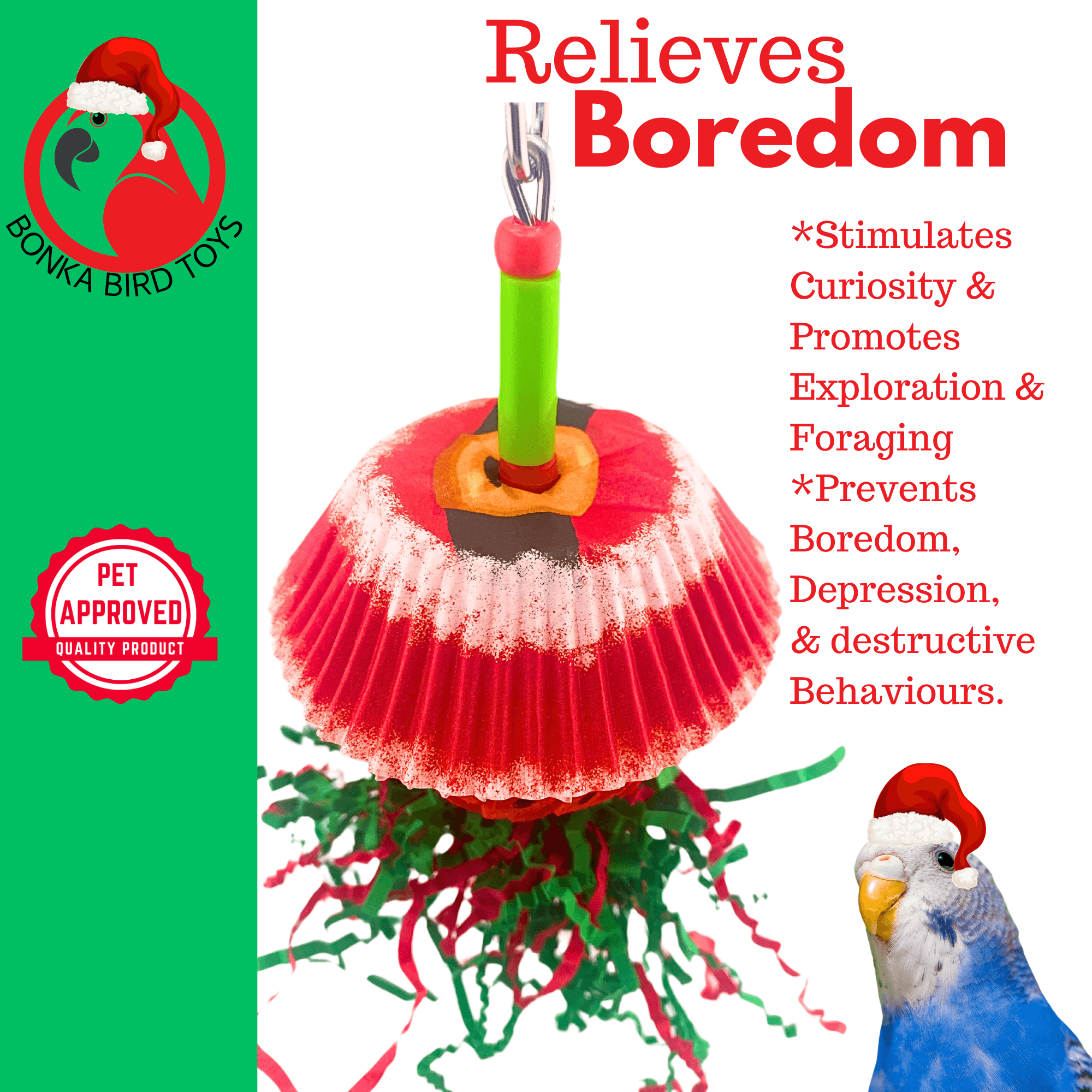 2735 Sola Christmas Shade Buckle - Bonka Bird Toys