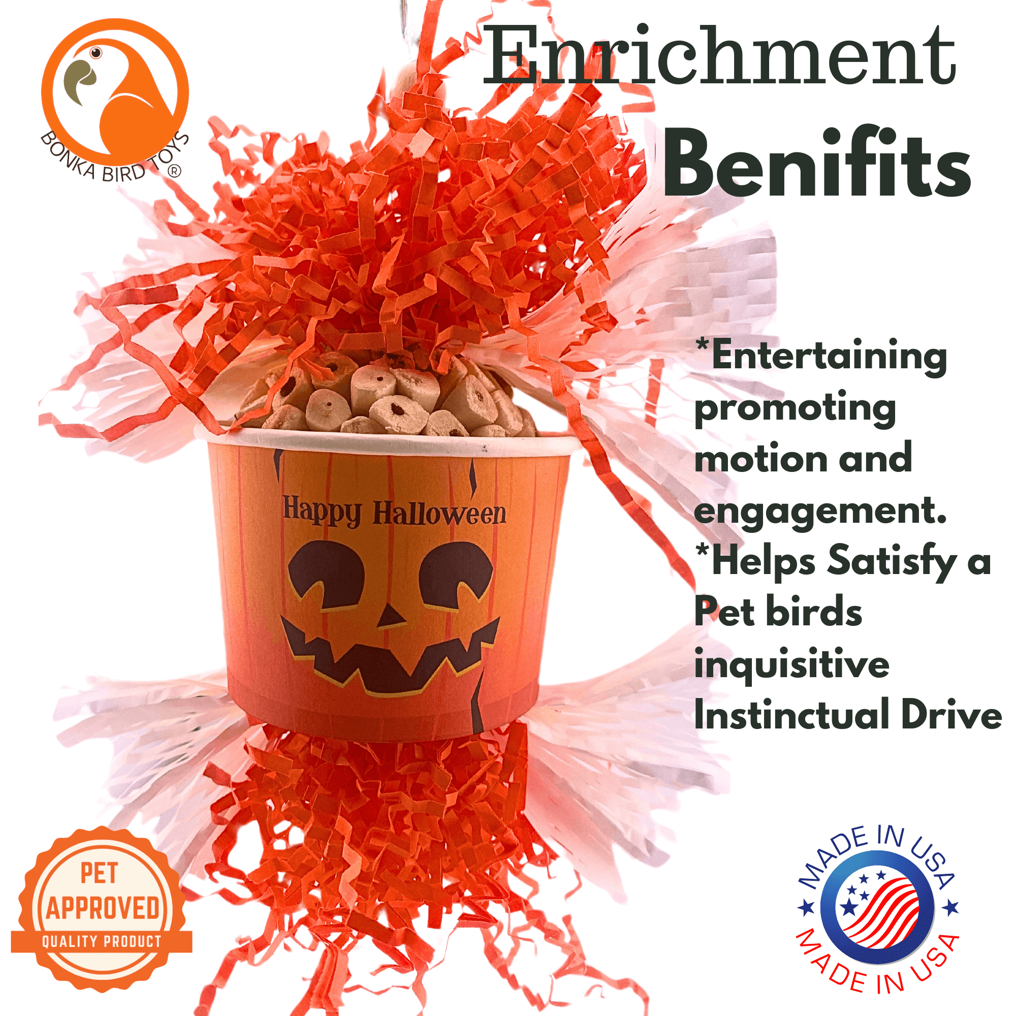 2710 Halloween Pumpkin Dish - Bonka Bird Toys