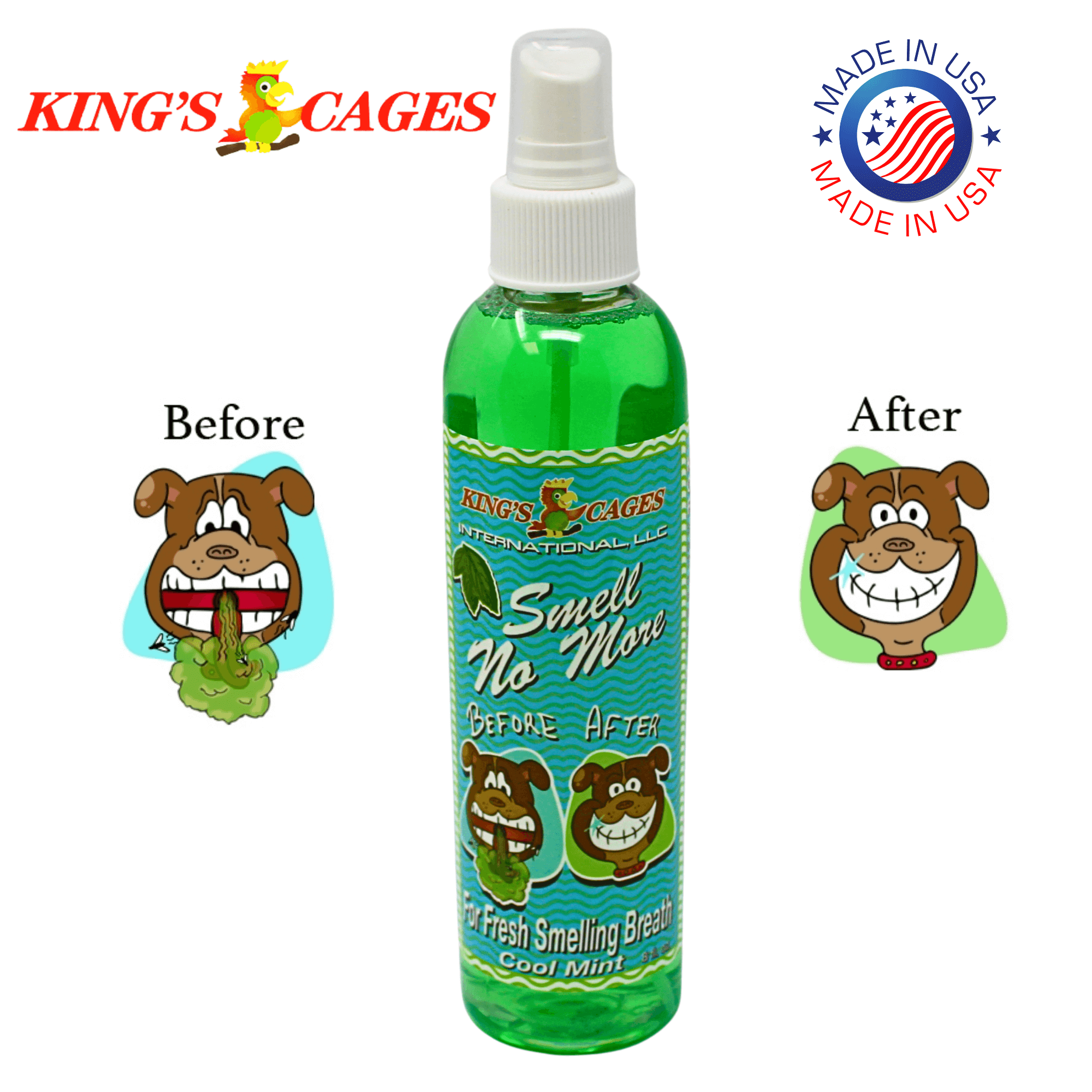50018 Smell No More Breath Spray for Dogs 8oz BOGO BUNDLE BUY ONE GET ONE FREE! - Bonka Bird Toys