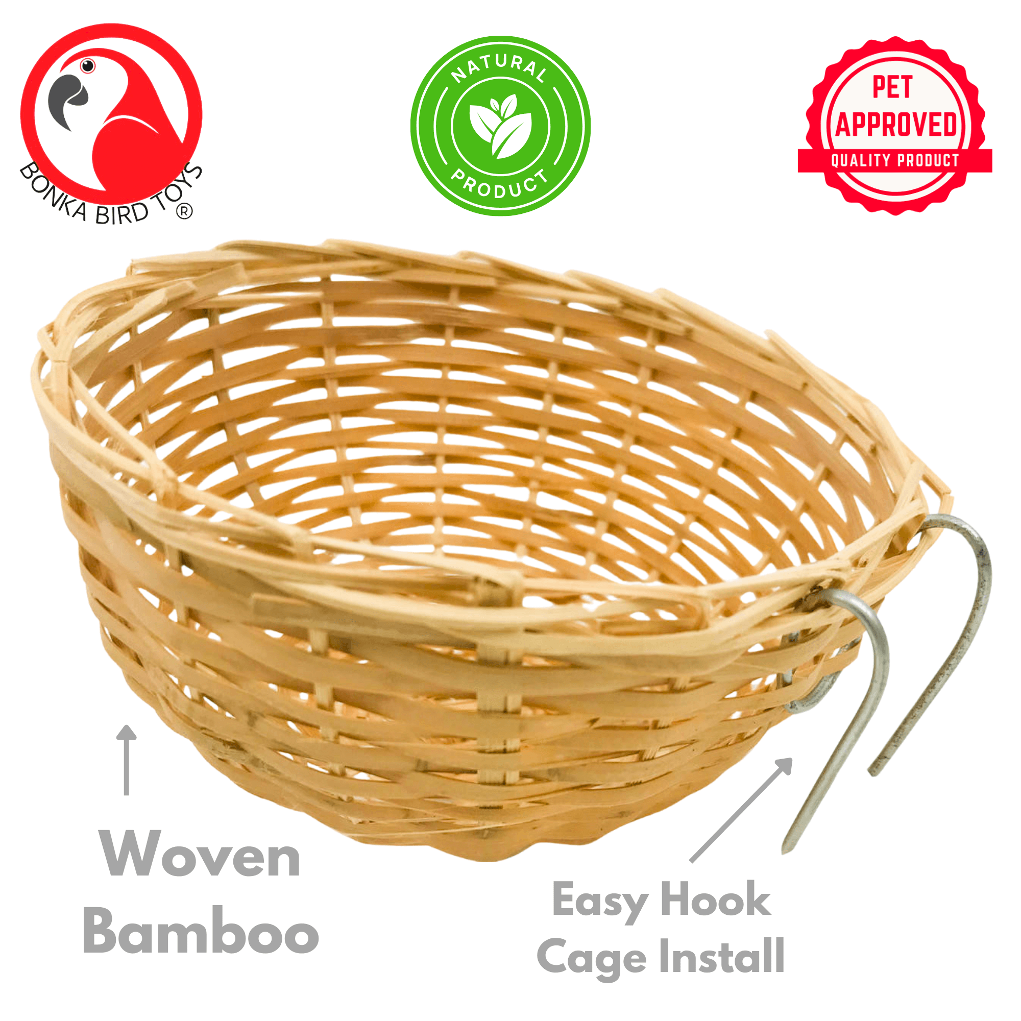 1687 Natural Bamboo Nest - Bonka Bird Toys