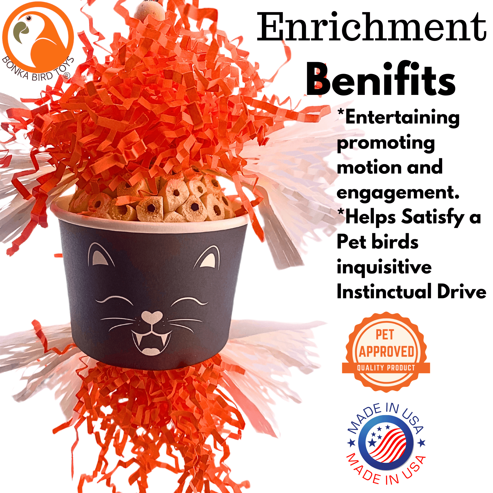 2714 Halloween Spooky Cat Dish - Bonka Bird Toys