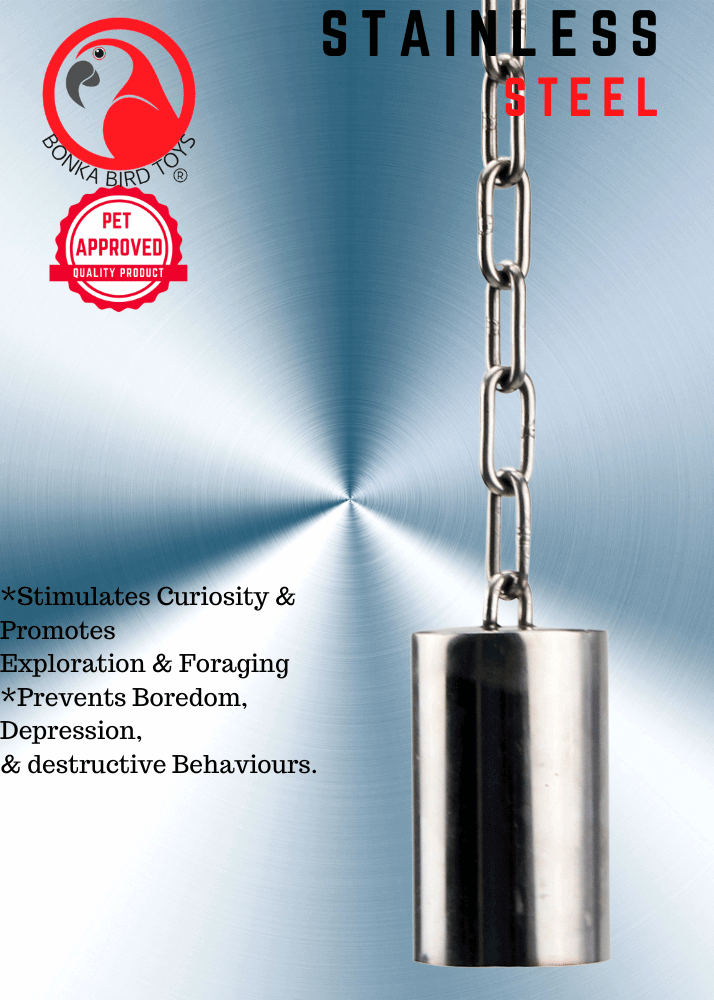 1644 Large Stainless Steel Pipe Bell - Bonka Bird Toys