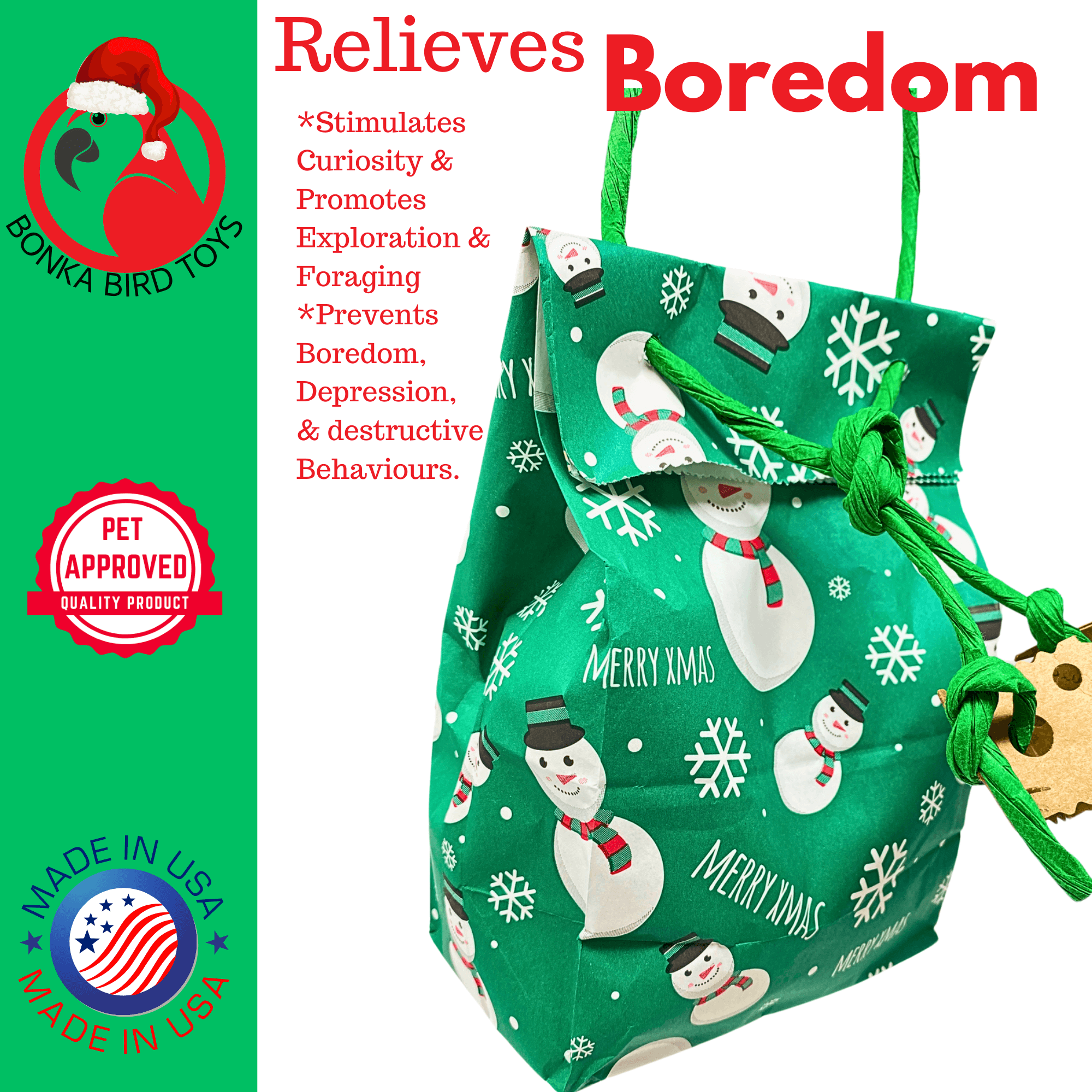 2754 Christmas Snowman Treat Bag - Bonka Bird Toys