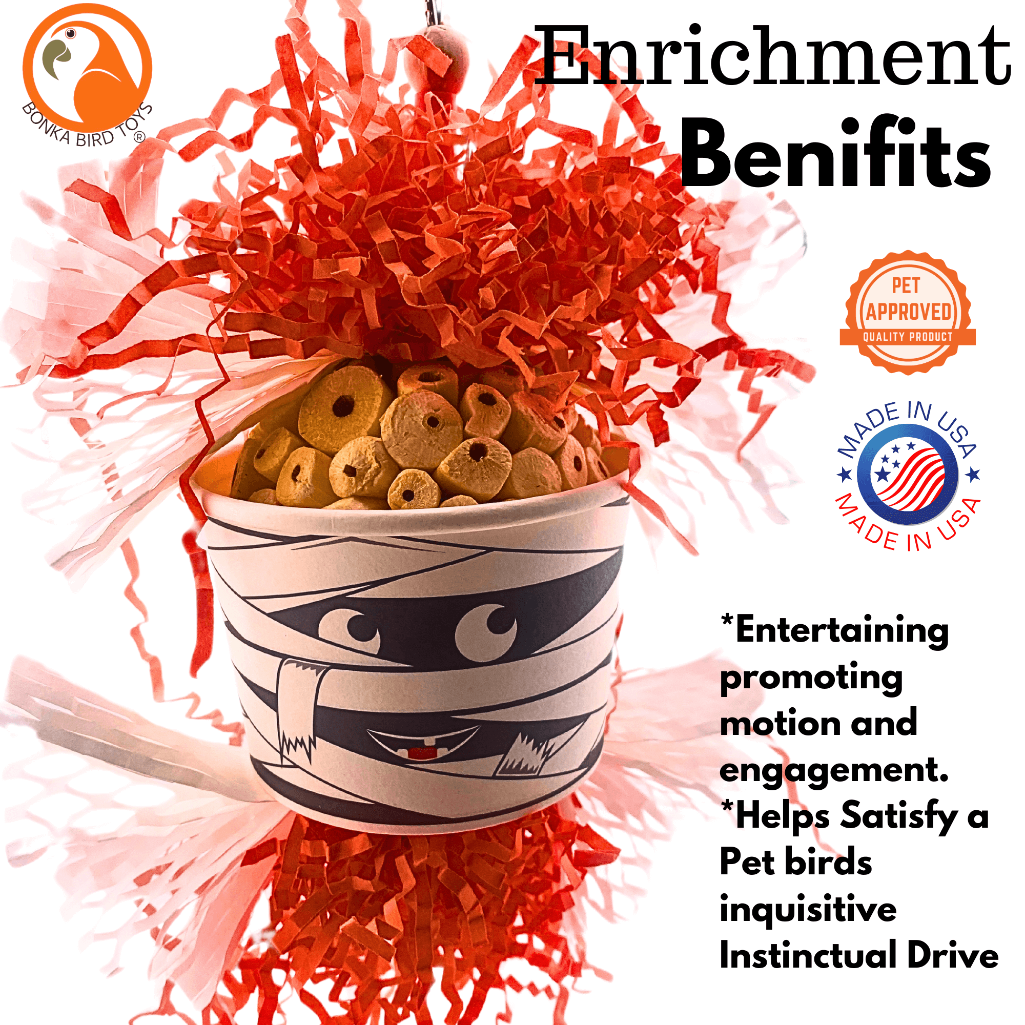 2715 Halloween Mummy Dish - Bonka Bird Toys