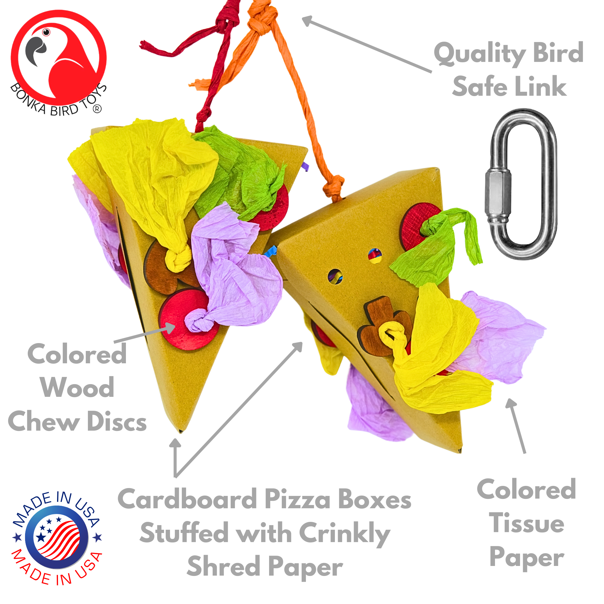2224 Duo Medium Pizza Slice - Bonka Bird Toys