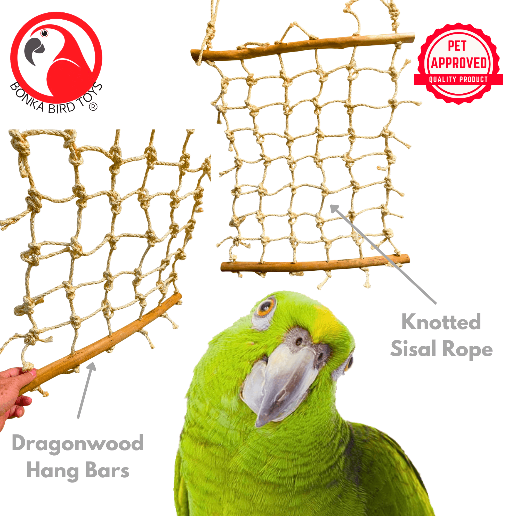 2029 Medium Sisal Cargo Net - Bonka Bird Toys