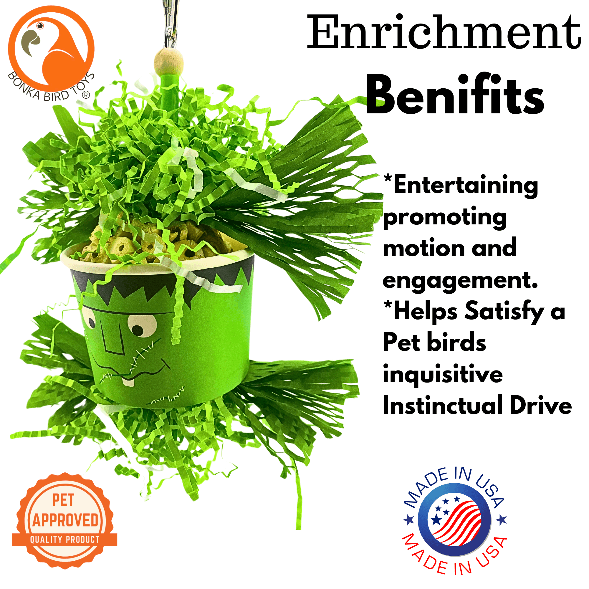 2712 Halloween Frankenstein Dish - Bonka Bird Toys