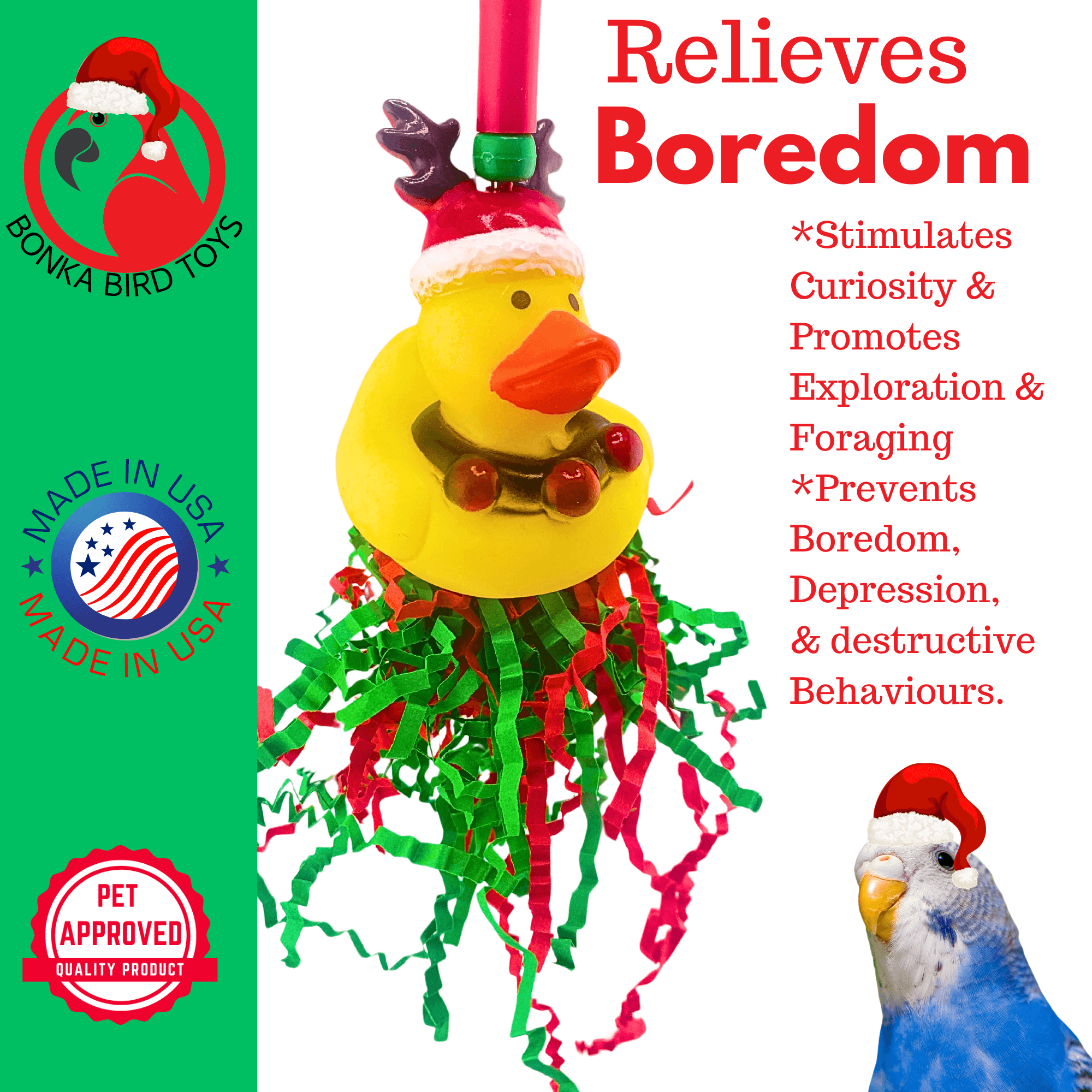 2729 Christmas Reindeer Duck - Bonka Bird Toys