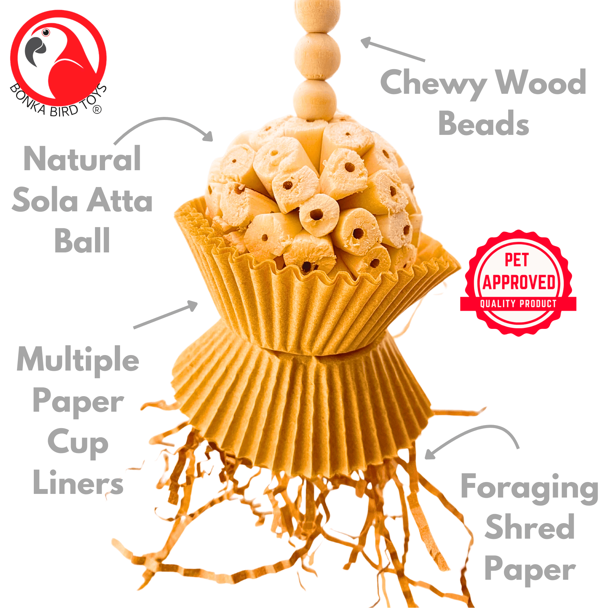 1925N Natural Cake - Bonka Bird Toys