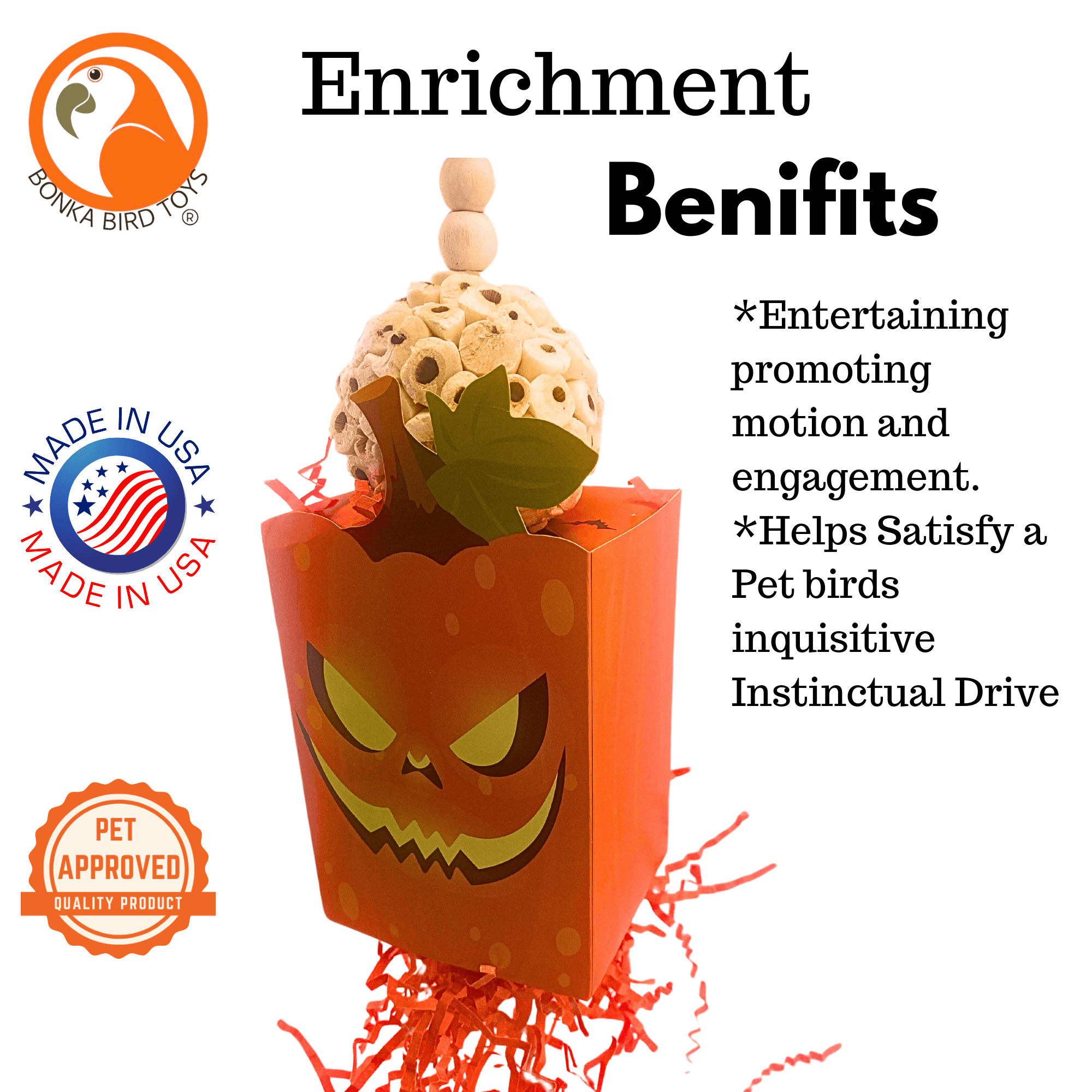 2684 Halloween Pumpkin Box - Bonka Bird Toys