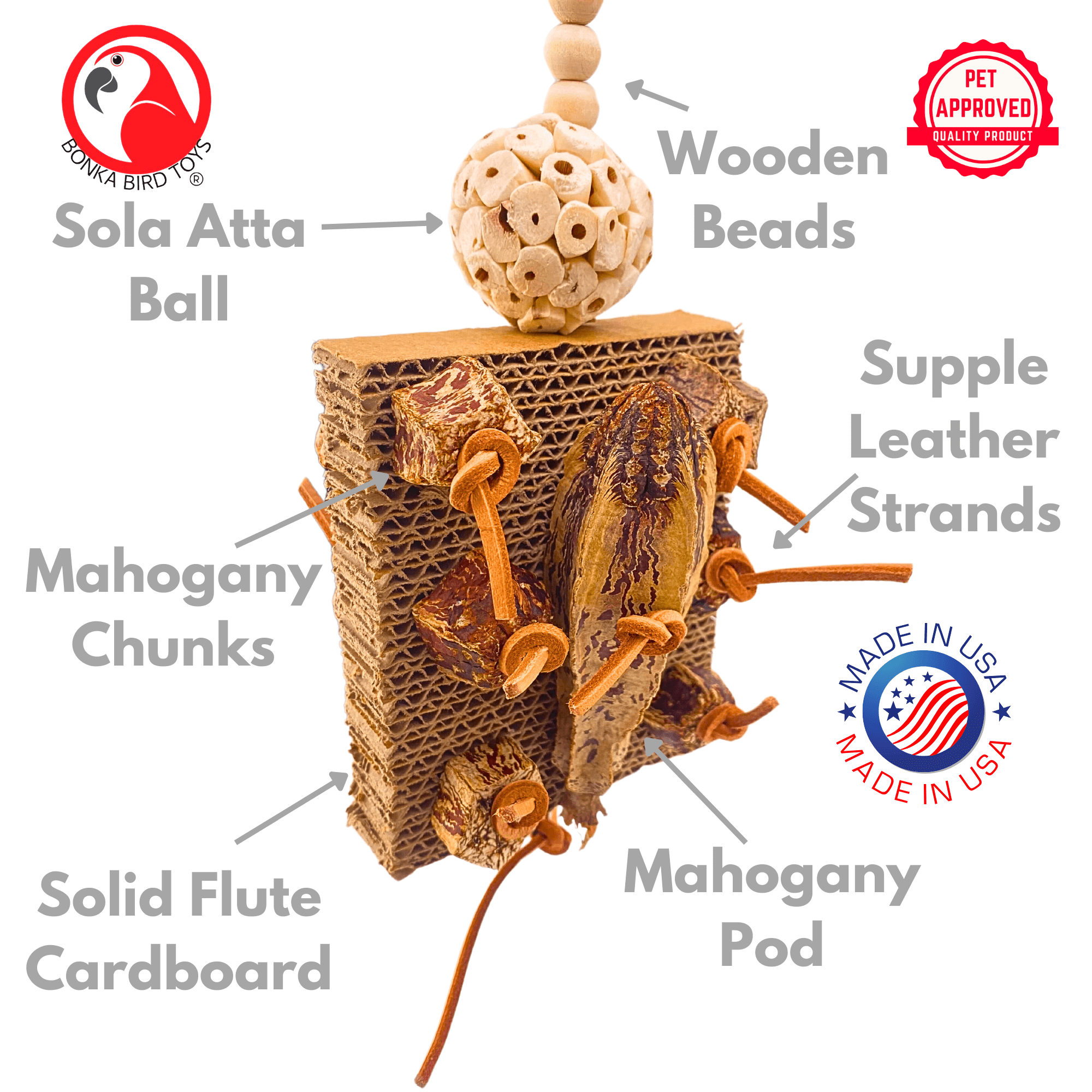 1427 Mahogany Forage Block - Bonka Bird Toys