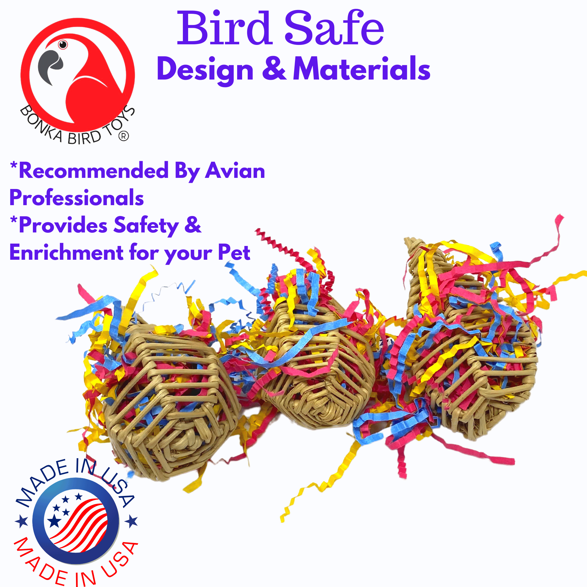 2405 Pk3 Stuffed Vine Lantern - Bonka Bird Toys