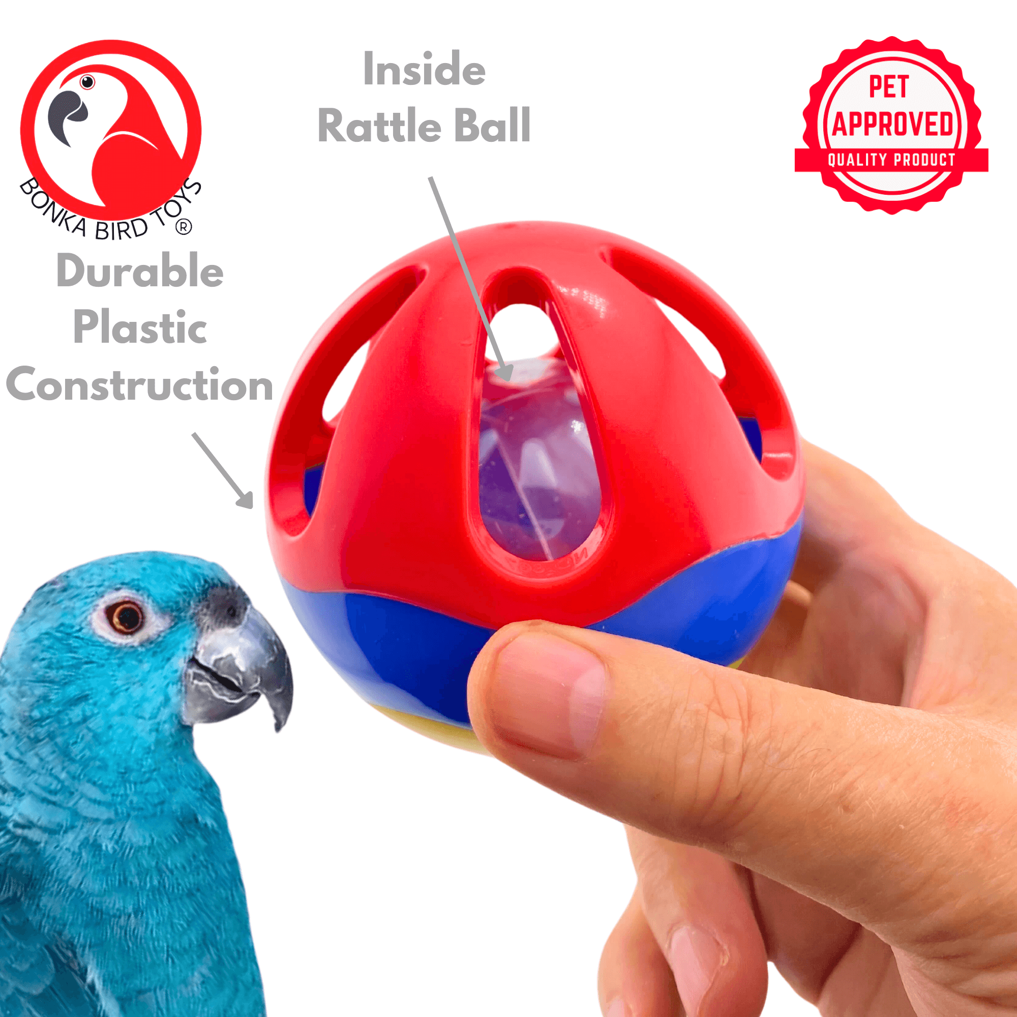 1187 Roll-A-Treat 4" Foraging Ball - Bonka Bird Toys